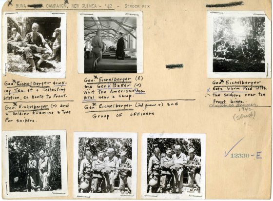 Photos (with handwritten notes) by George Strock from the New Guinea Campaign.