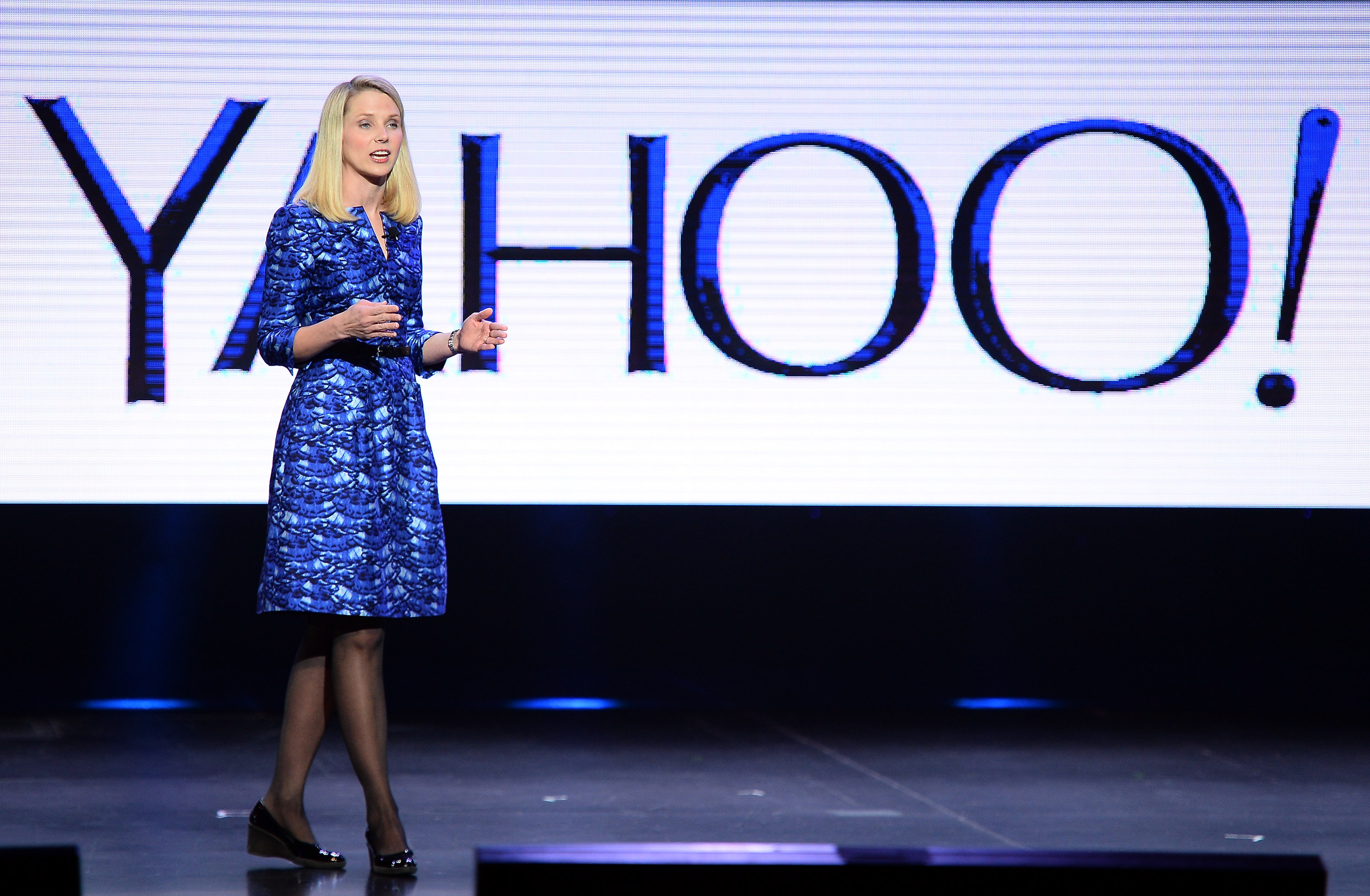 Yahoo! President and CEO Marissa Mayer delivers a keynote address at the 2014 International CES in Las Vegas, Nevada.