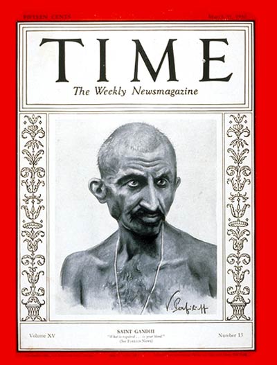 Mahatma Gandhi on the cover of TIME, Mar. 31, 1930 (TIME)