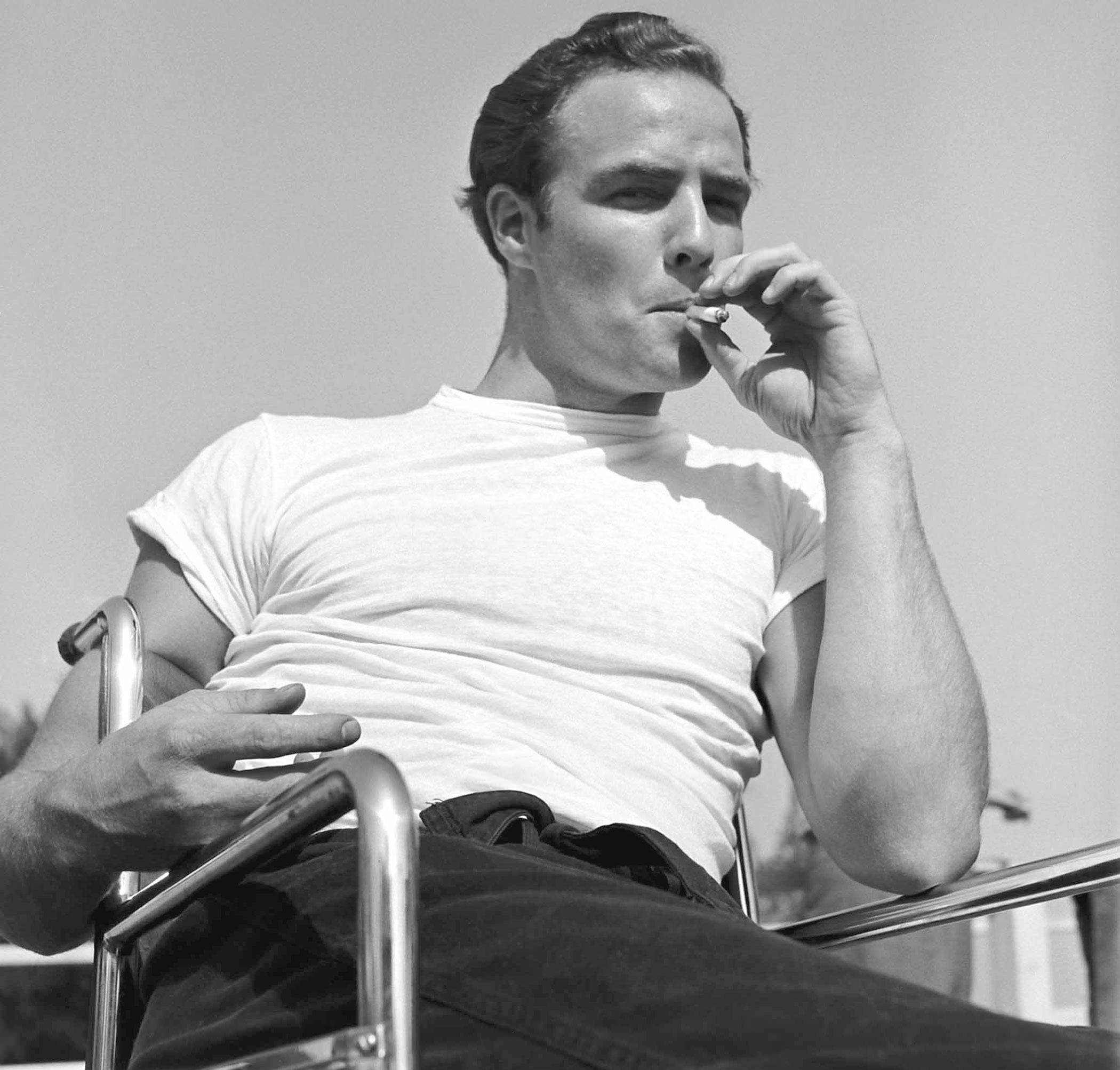 Marlon Brando in rehearsal for The Men, 1949.