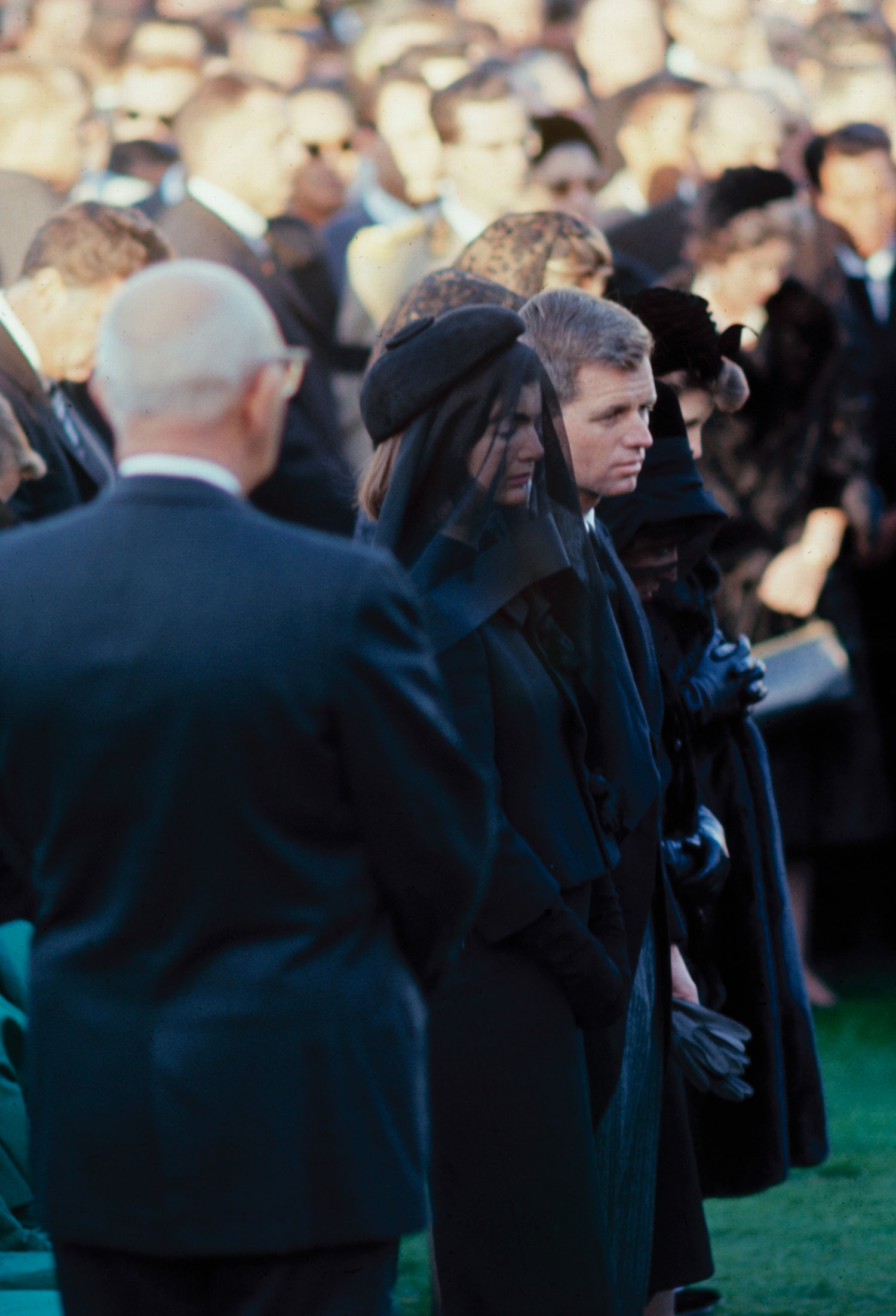 Jacqueline Kennedy and Robert Kennedy at John F. Kennedy's funeral, Arlington Cemetery, November 25, 1963.