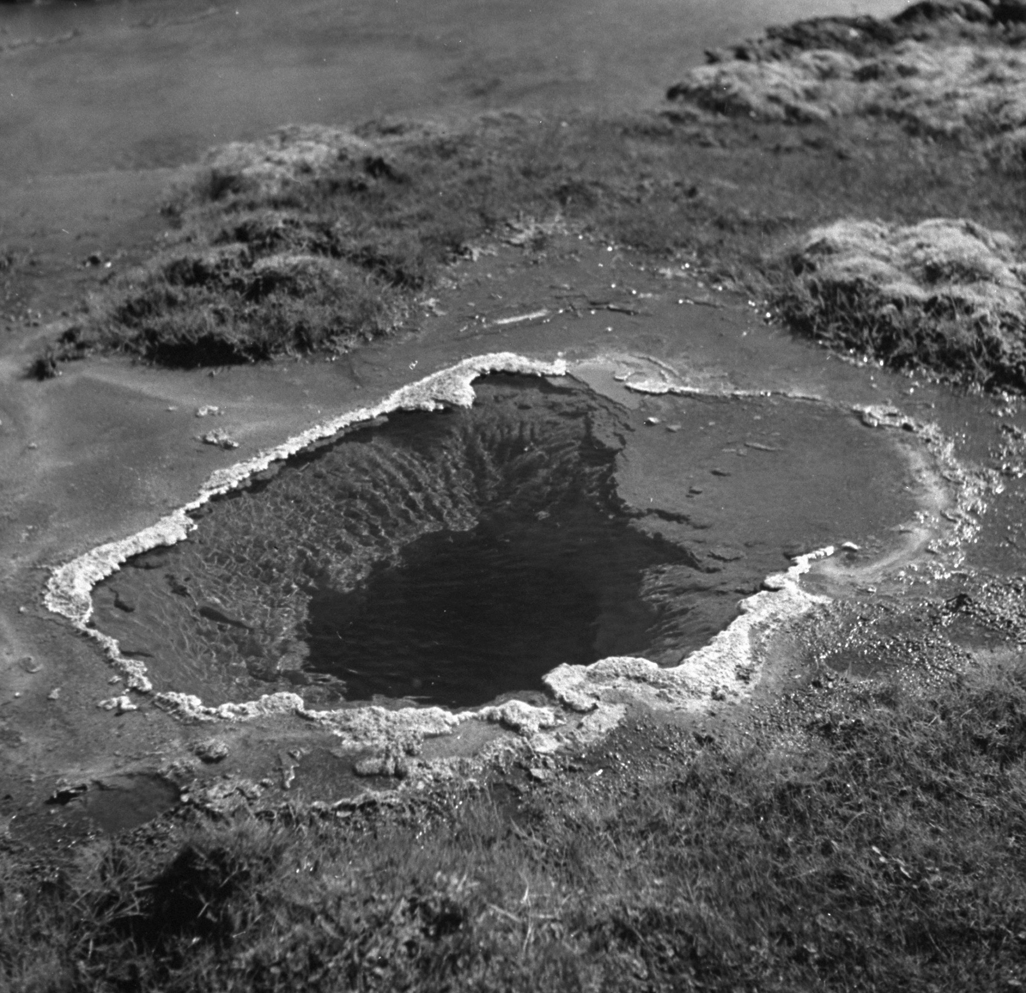 Looking into the crater of a mud volcano, ICeland