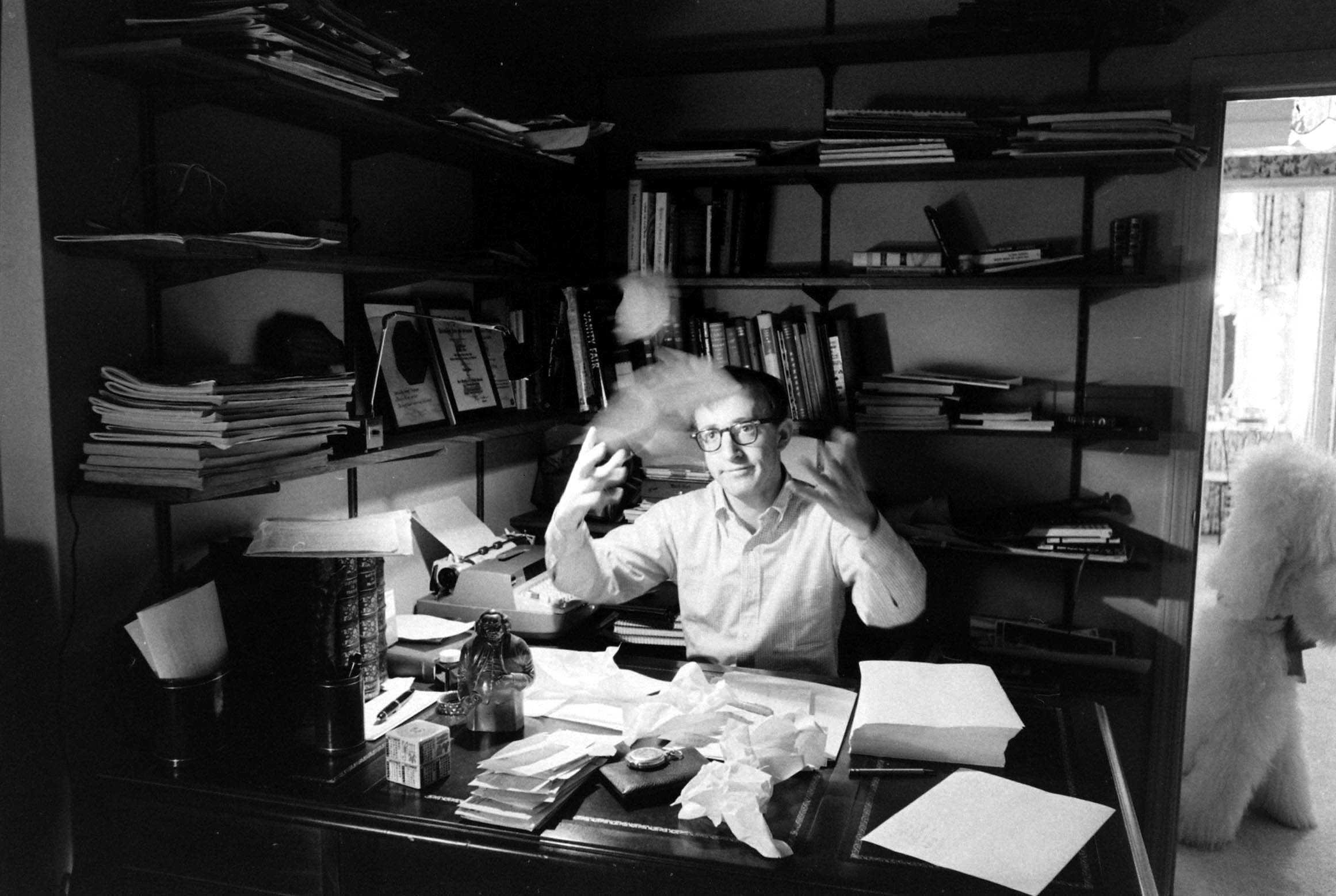 Woody Allen at home in Manhattan, 1967.