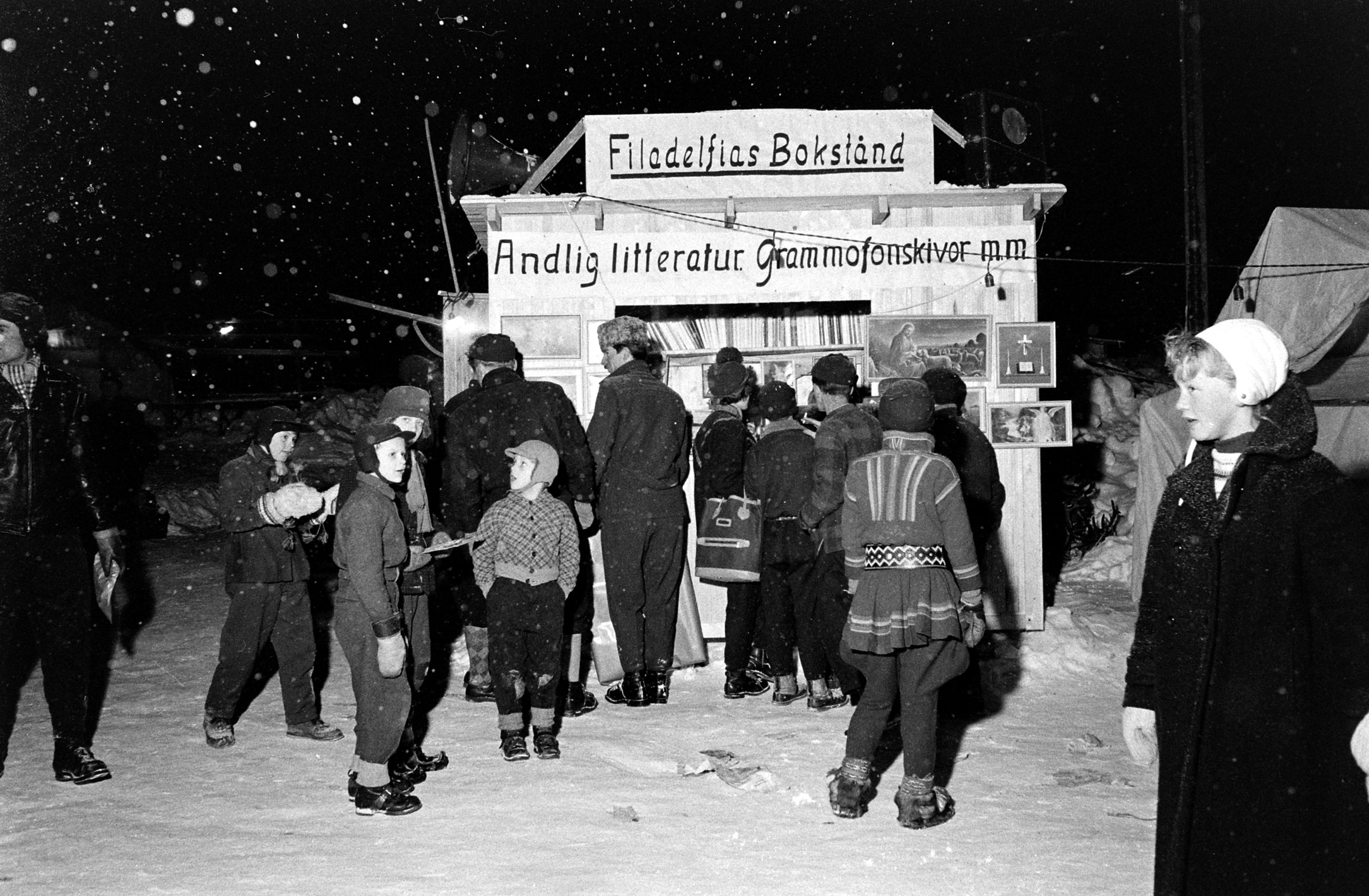The 350th annual Sami Jokkmokk Market in Sweden, 1955.