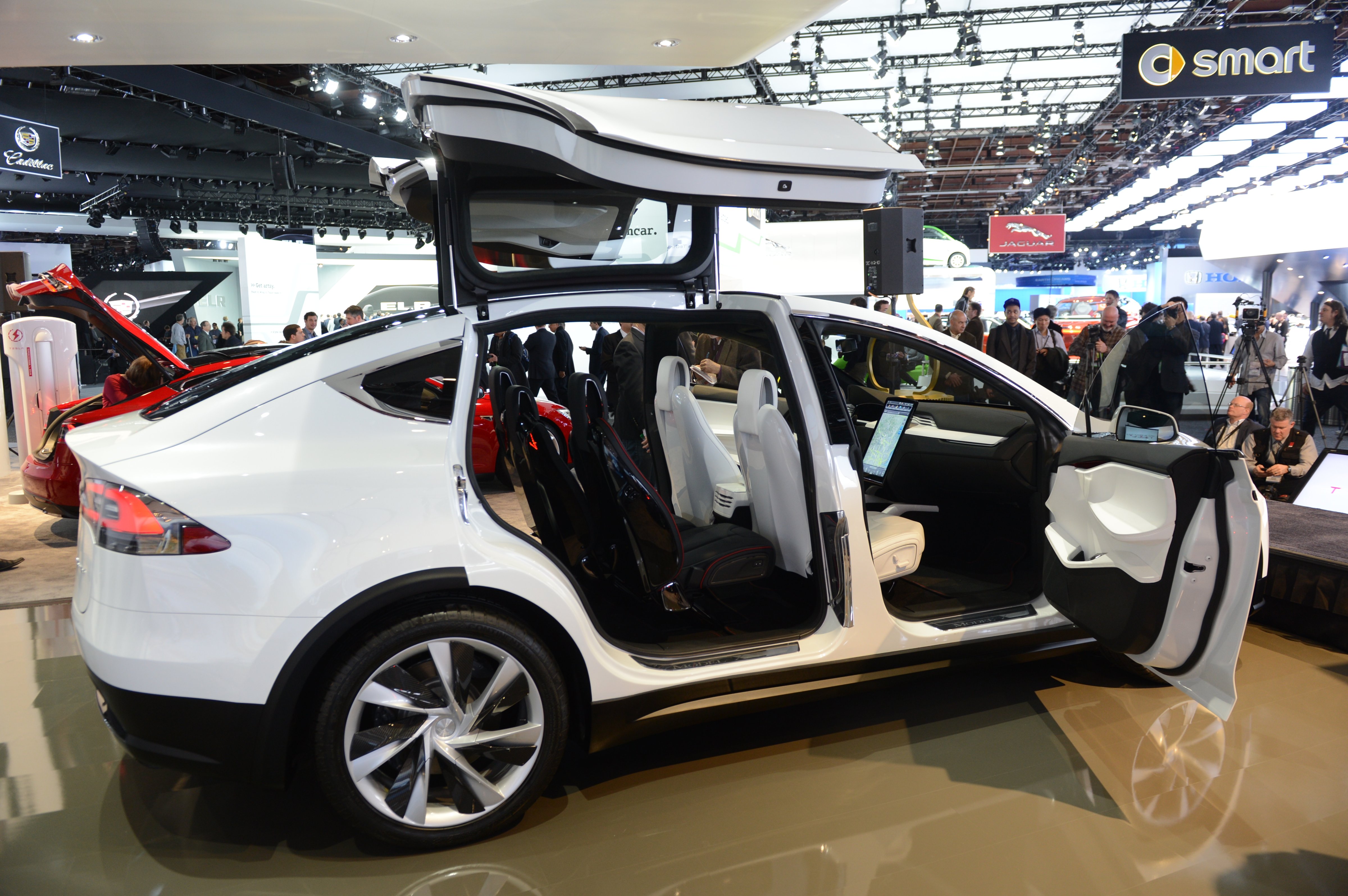 The Tesla Model X is introduced at the 2013 North American International Auto Show . (STAN HONDA&mdash;AFP/Getty Images)