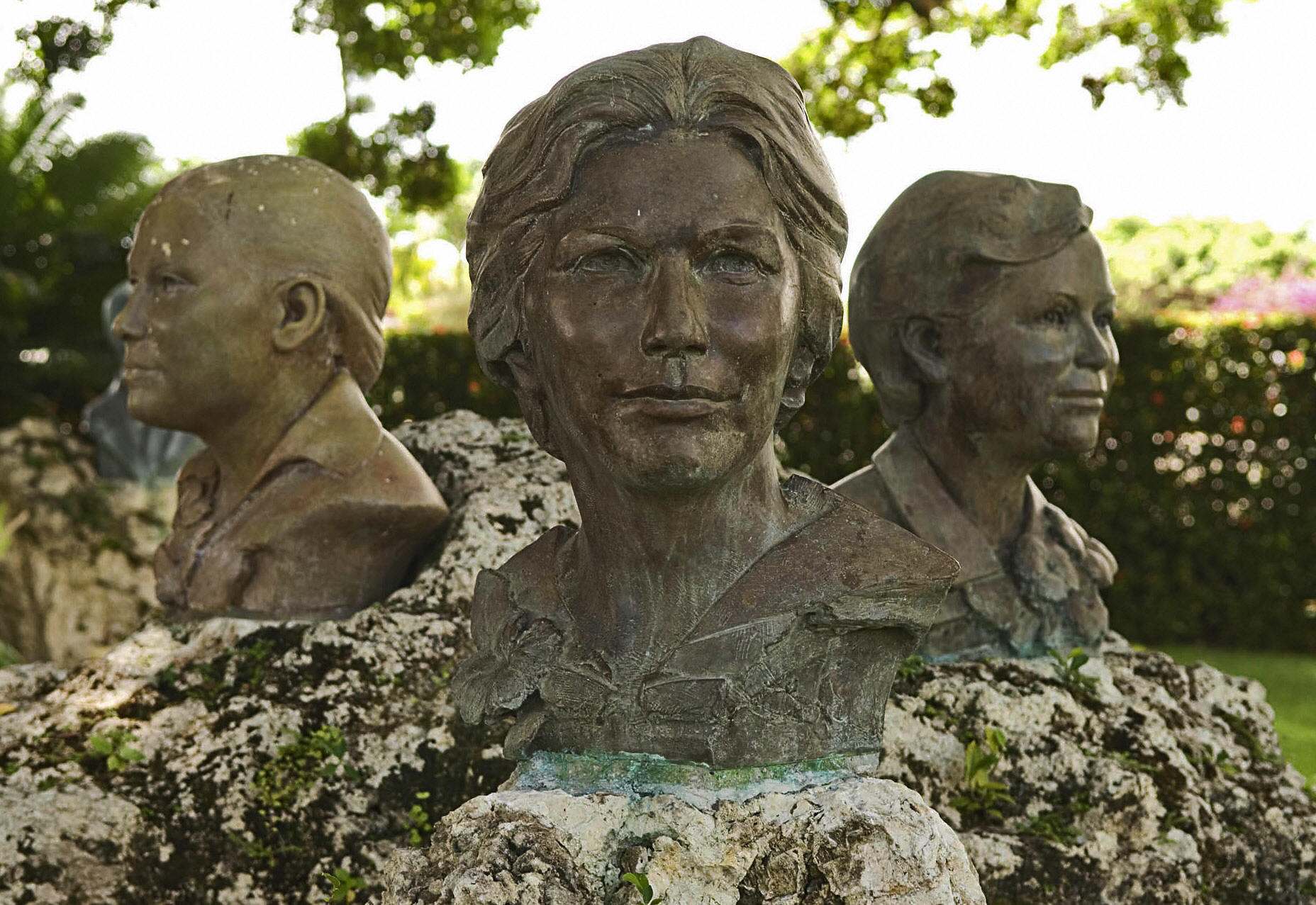 Busts of the Mirabal sisters at the museum in the village of Salcedo, north of Santo Domingo. The Mirabal sisters were assasinated in 1960 during the dictatorial regime of Rafael Trujillo.  (RICARDO HERNANDEZ--AFP/Getty Images) (RICARDO HERNANDEZ&mdash;AFP/Getty Images)