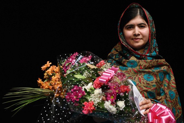Malala Yousafzai in Birmingham, England on Oct. 10, 2014.