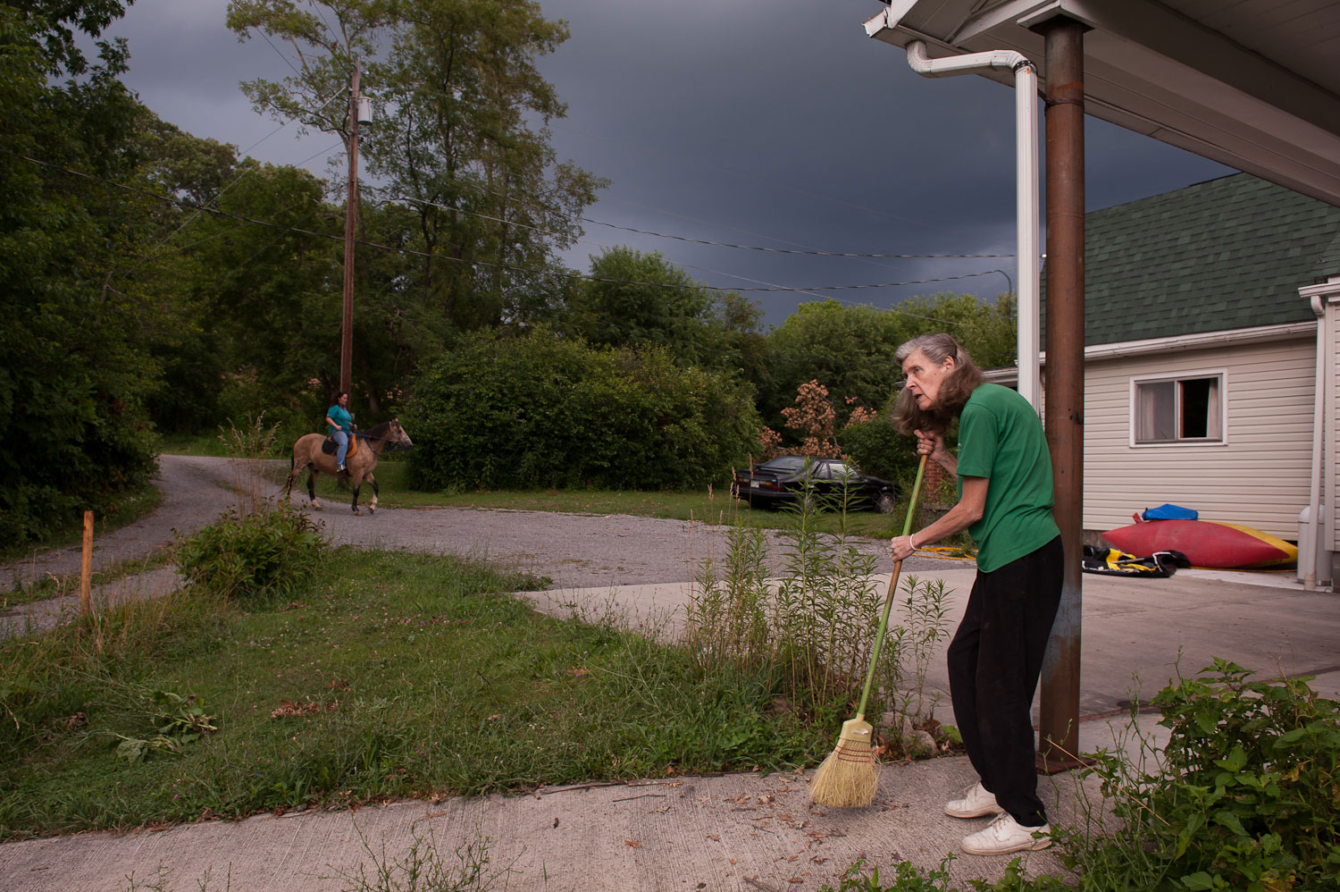 From left: Tammy and Eleanor Copeman outside the family home in Elkins, W.Va., on July 14, 2012.