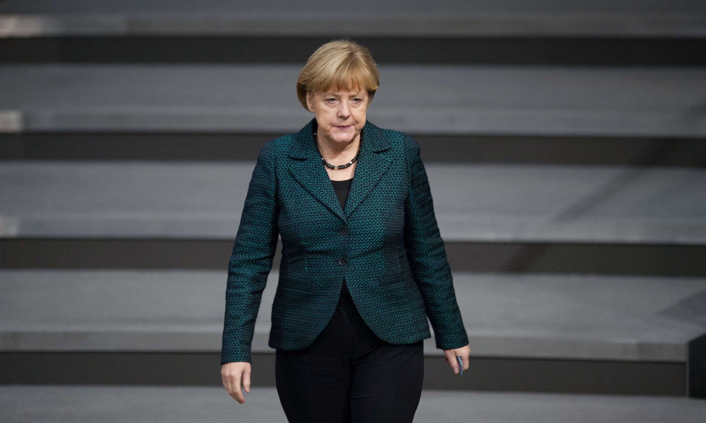 Chancellor Angela Merkel in the lower house of parliament Bundestag in Berlin, Nov. 26, 2014.
