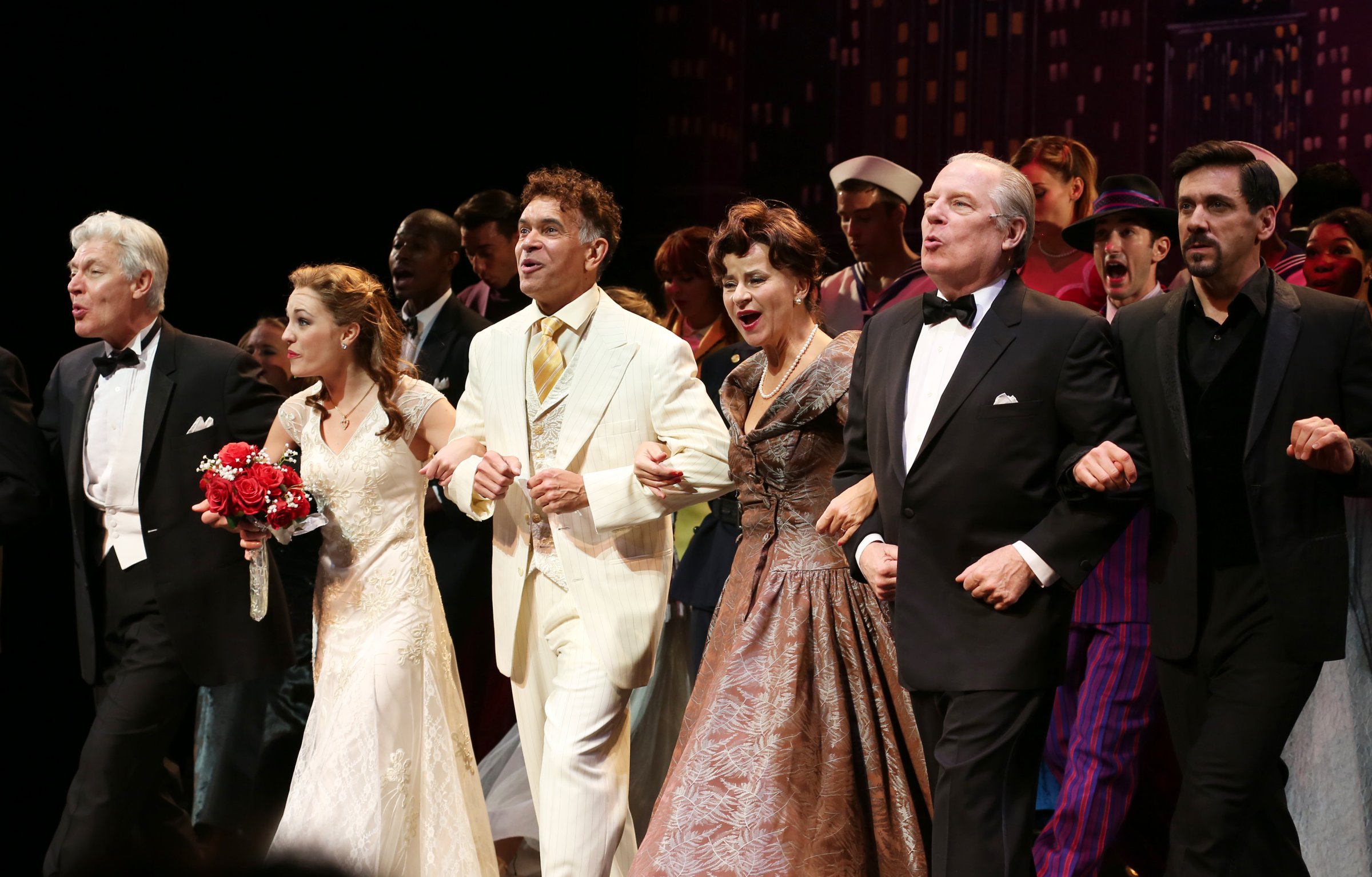 The cast of 'The Band Wagon' during the Curtain Call on Nov. 9, 2014 in New York City.