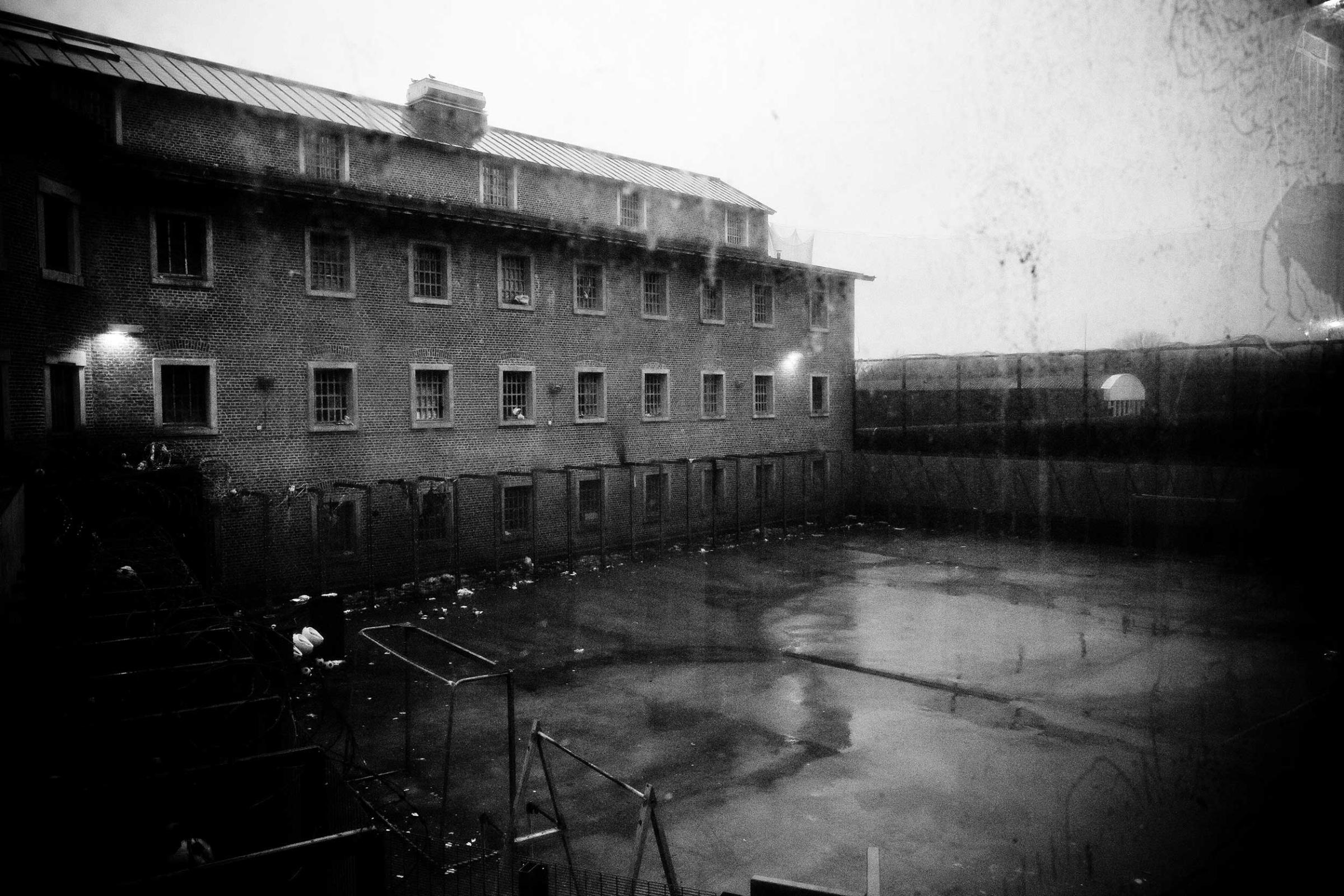 View of the courtyard of the Nivelles Prisons, in Belgium January 2011