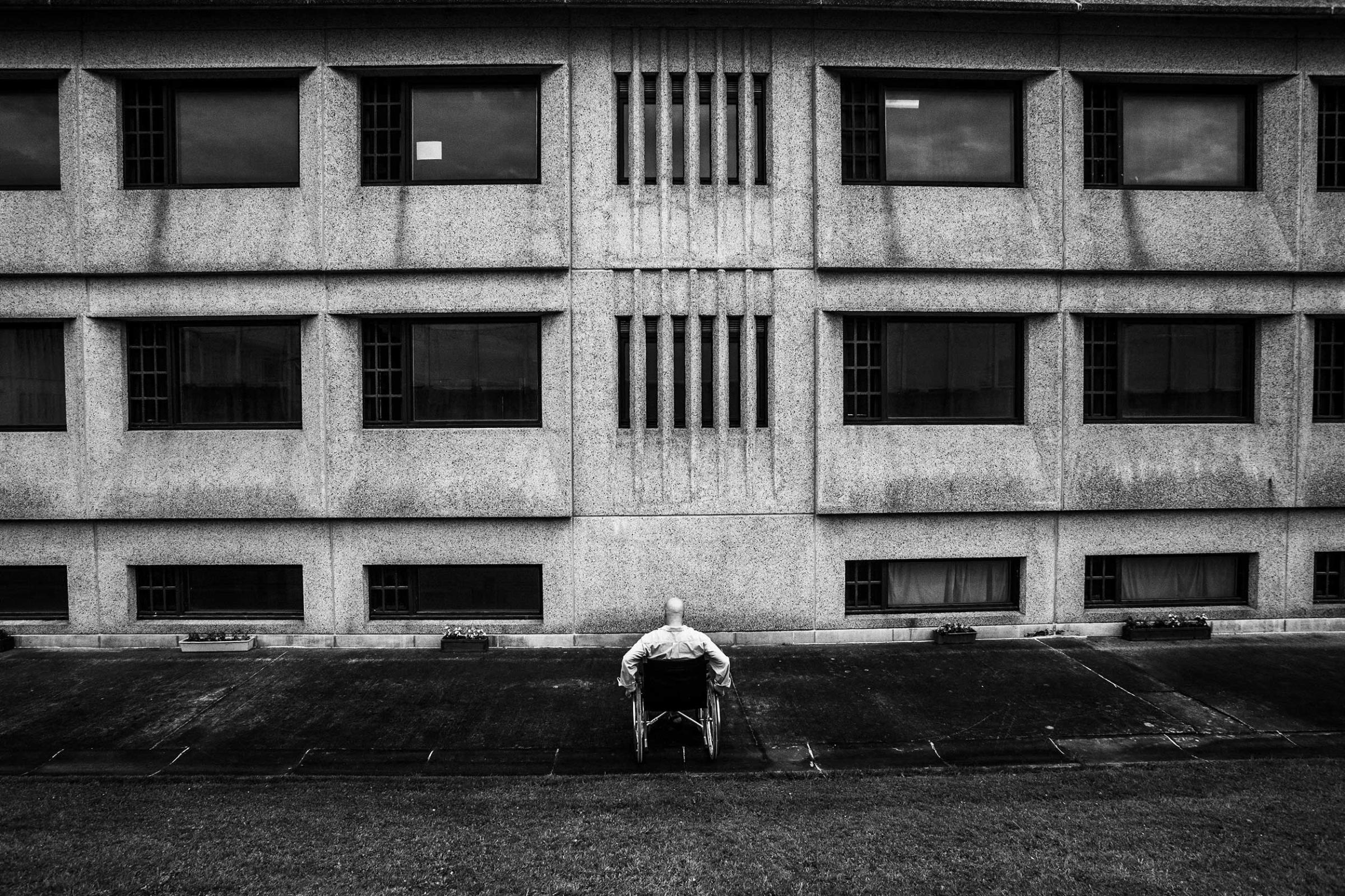 A patient in Paifve, Liège, Belgium. Due to their mental illnesses, prisoners in Paifve are called patients. July 2011.