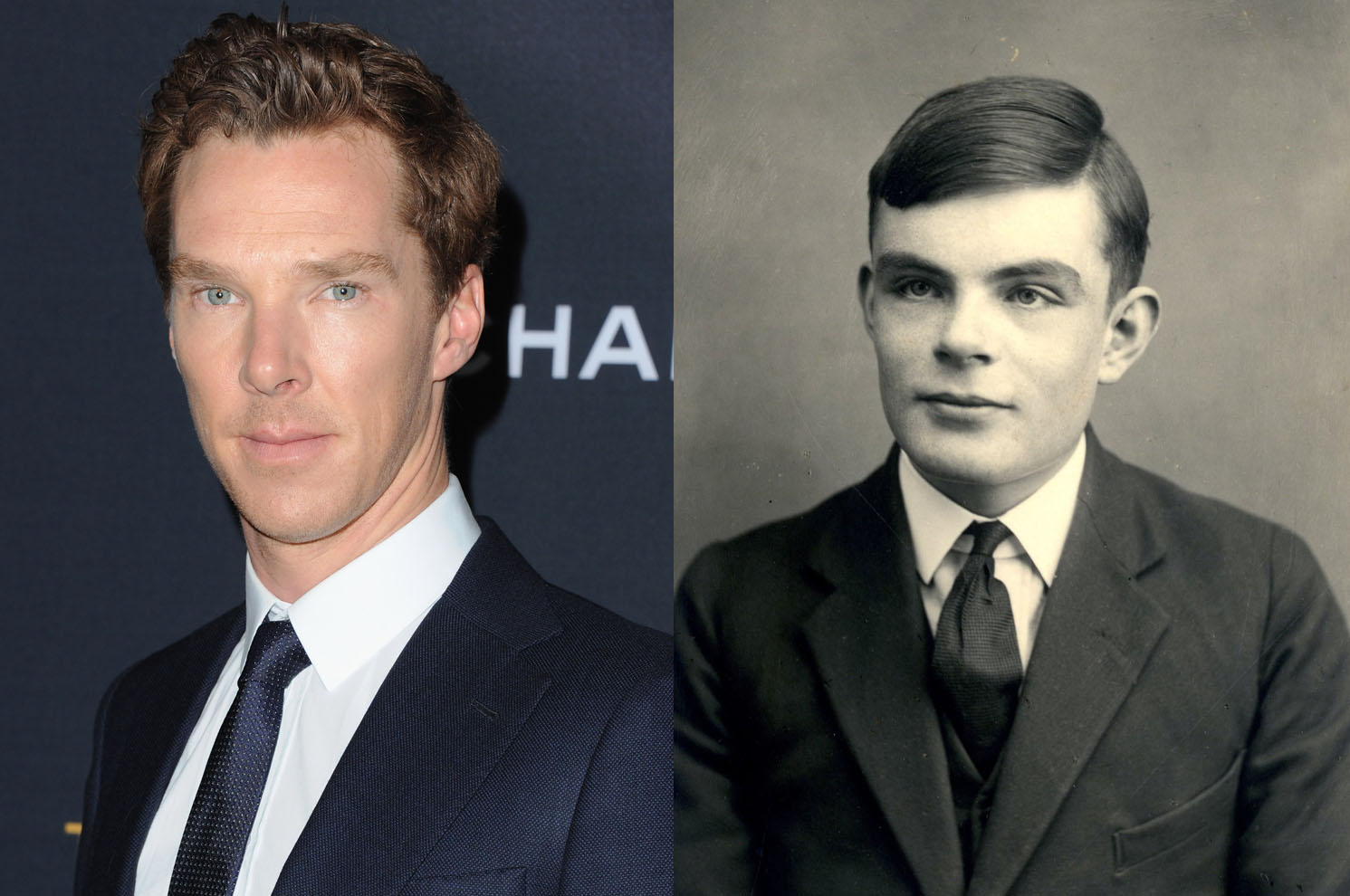 Benedict Cumberbatch and Alan Turing. (Getty Images)