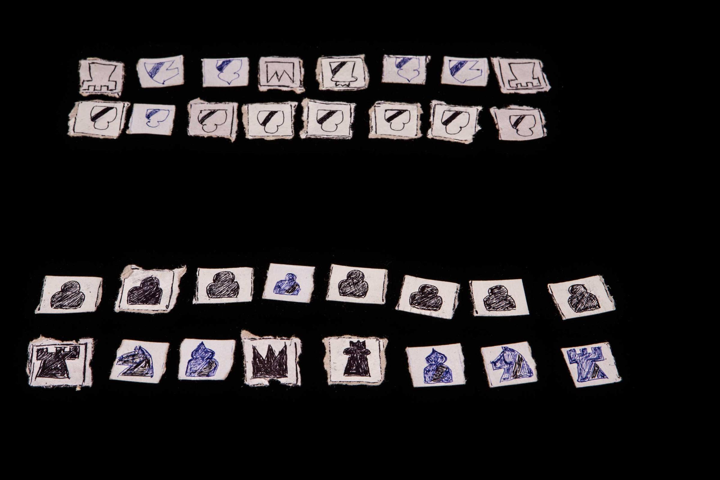 The chess set made by the group of Western hostages held in Northern Syria by ISIS, Aug 8, 2014.
