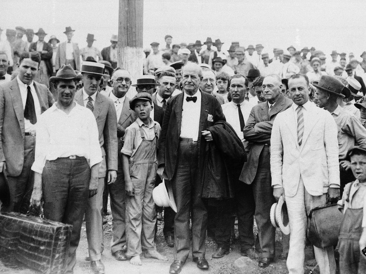 William Jennings Bryan, center, arrives at Dayton, Tenn., in 1925. (AP)