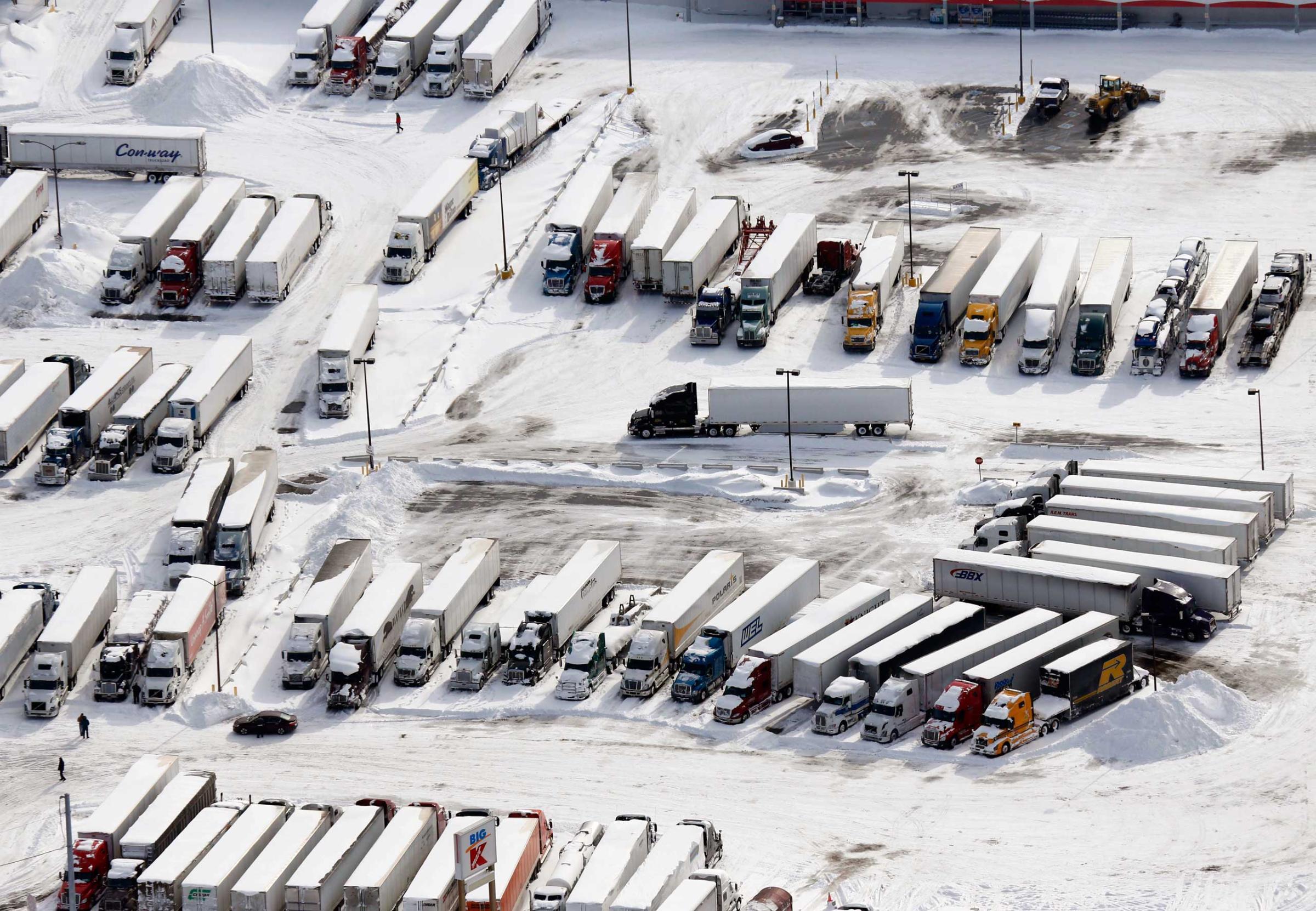 Trucks are parked at Jim's Truck Stop in Cheektowaga,N.Y. on Nov. 19, 2014.
