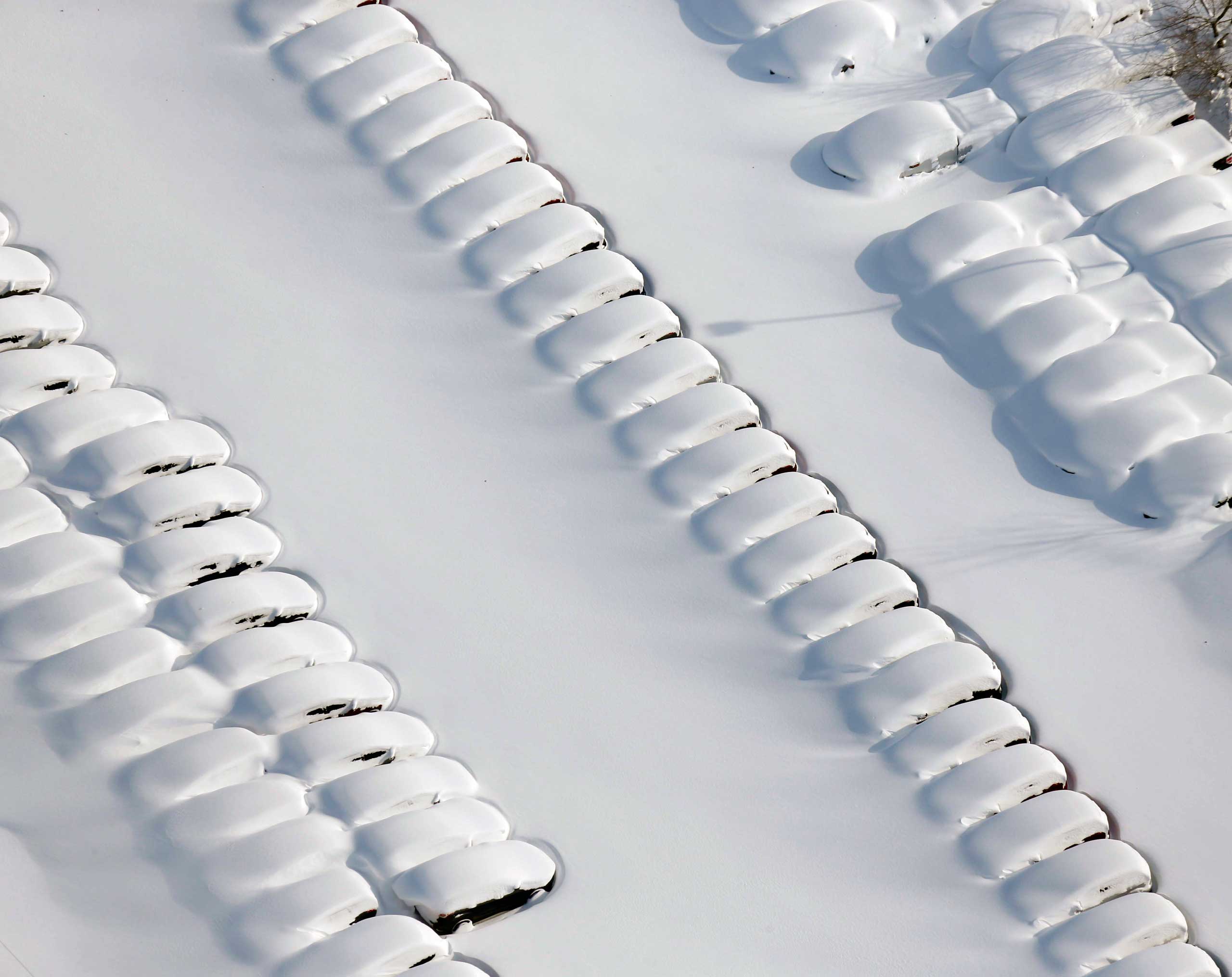 Cars are covered in snow in Orchard Park, N.Y. on Nov. 19, 2014.