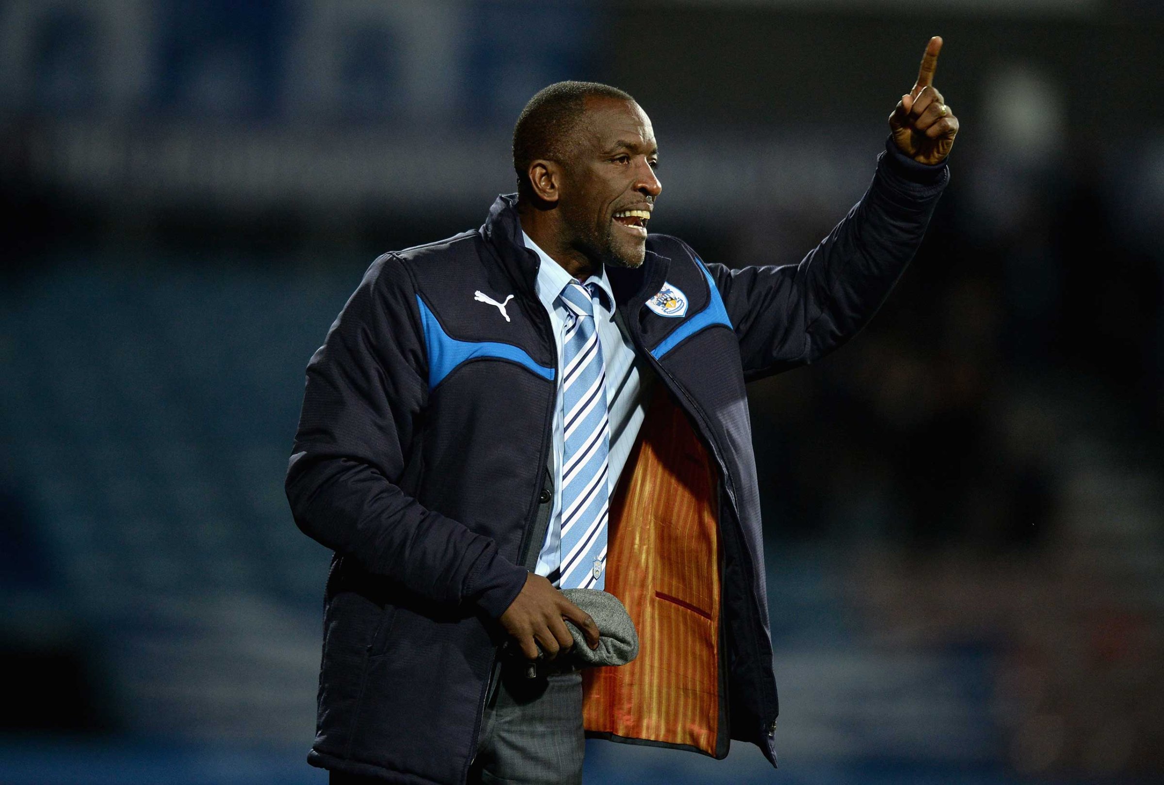 Manager Chris Powell during a Huddersfield Town home game on Oct. 21, 2014 in Huddersfield, England.