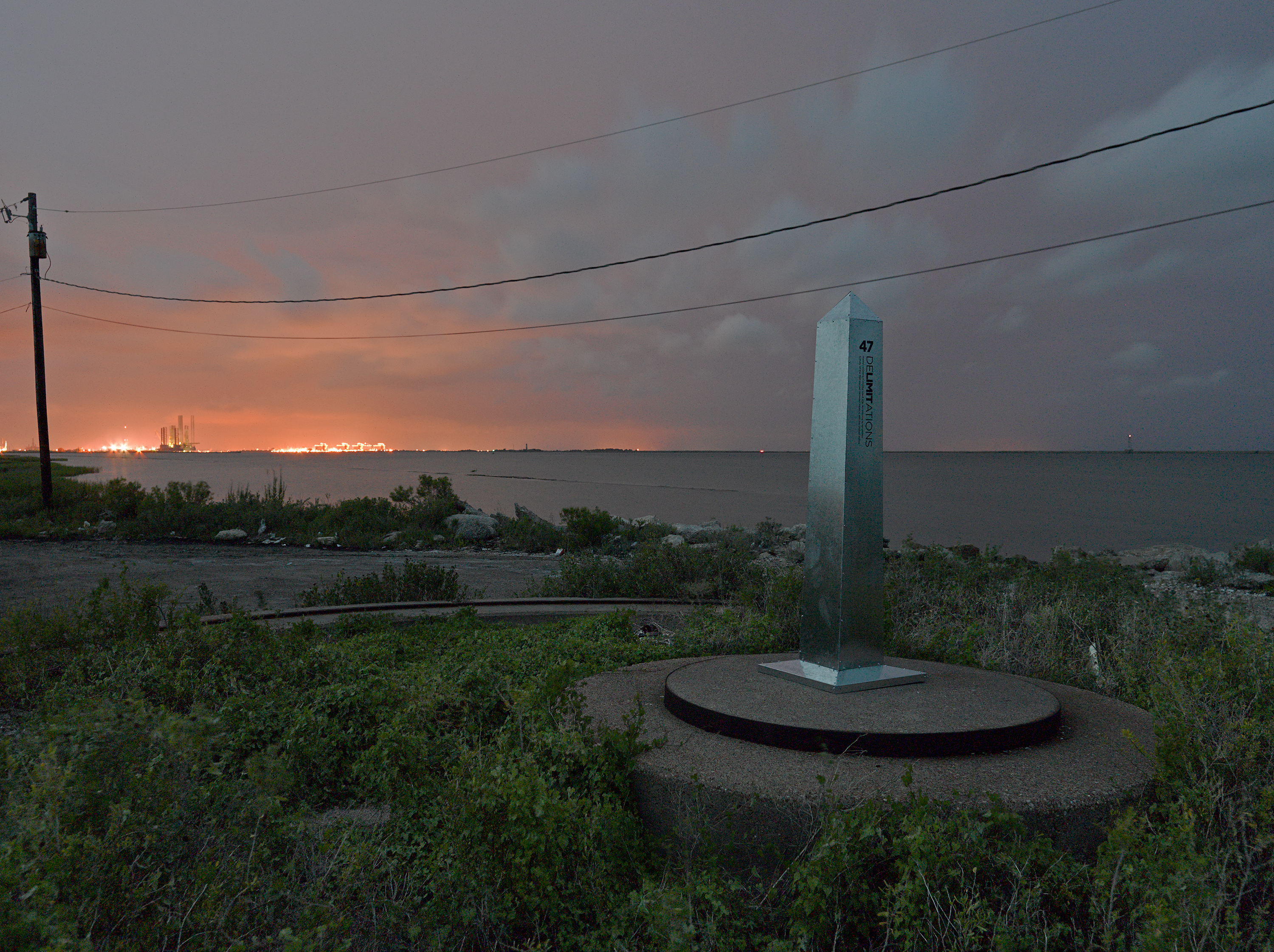 Monument 47, Mouth of the Sabine River, Gulf of Mexico near Port Arthur, Texas