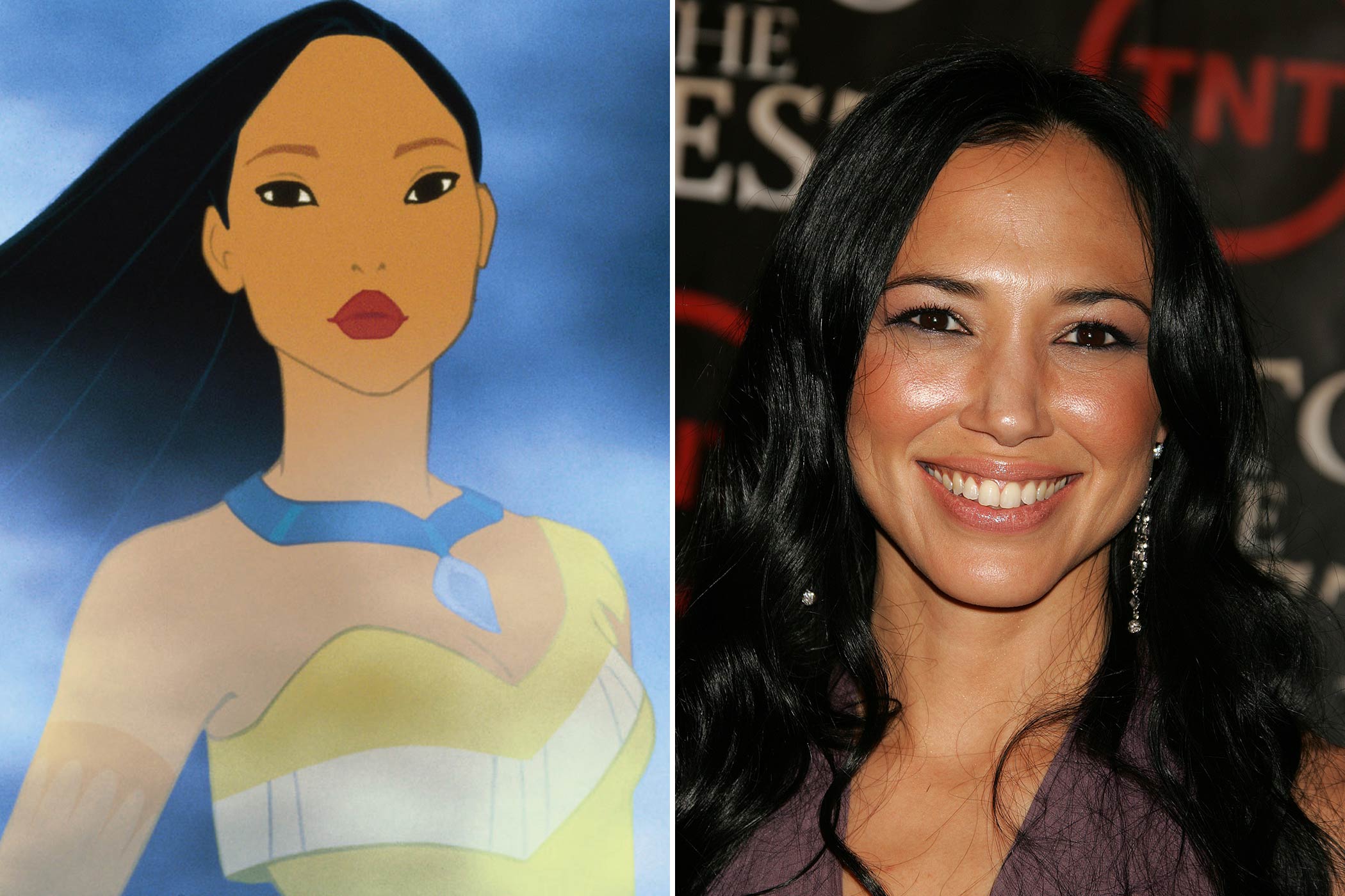Pocahontas: Irene Bedard
                              Born in Alaska, Irene Bedard is of Inupiat, Inuit and Métis descent. Bedard was not only the voice of Pocahontas, animators also incorporated some of her facial expressions into the character.