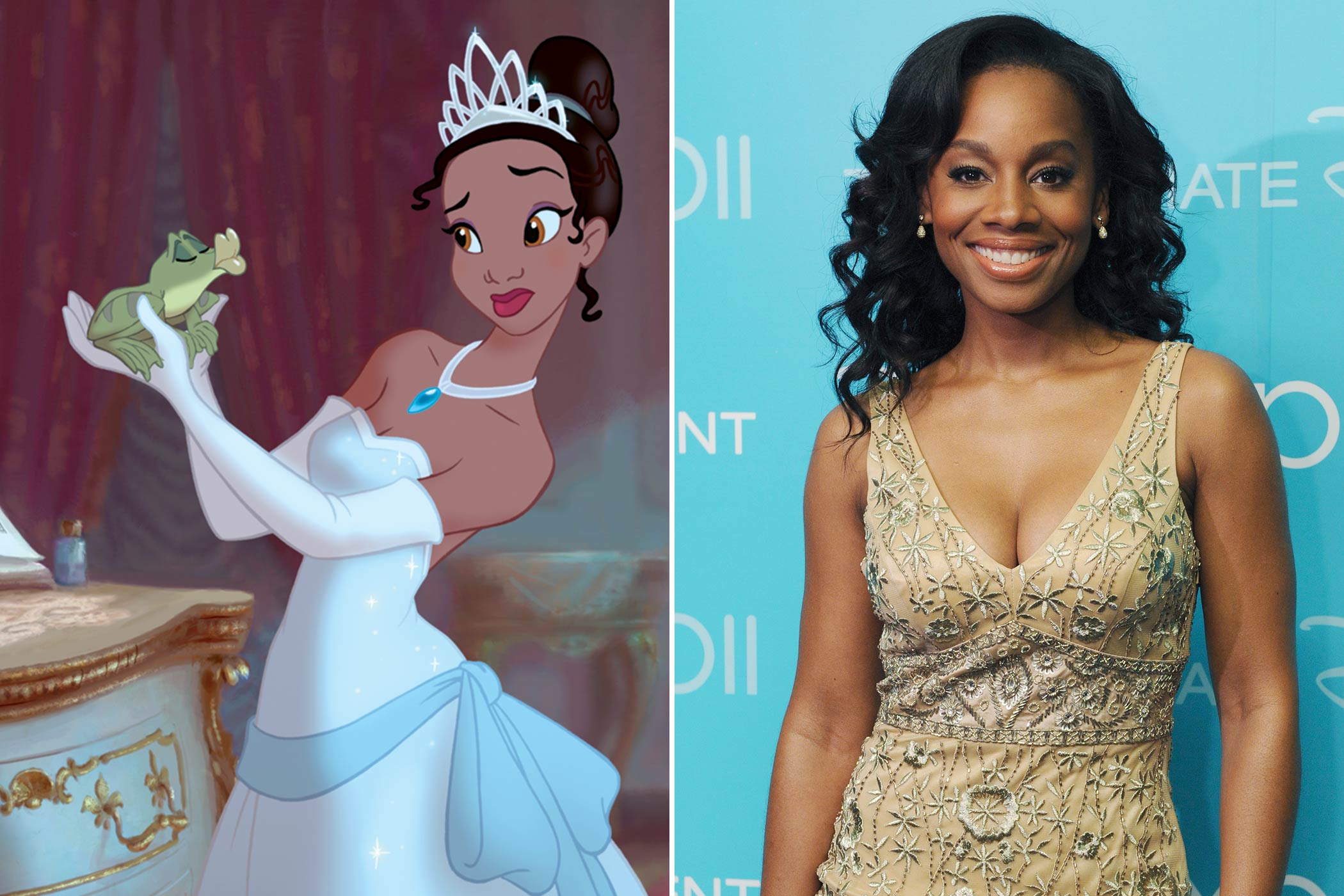 Tiana: Anika Noni Rose
                              It was Anika Noni Rose’s lifelong dream to work for Disney. “Since I was a little kid I wanted to work for Disney—and I didn’t need to be the Princess! I would have been a tick or a flea!” The Tony Award winning actress got her wish when she was chosen to voice Tiana in The Frog Princess. In 2011, Rose would also be inducted into the Disney Legends, a hall of fame for those who have made a significant impact on the Disney legacy.