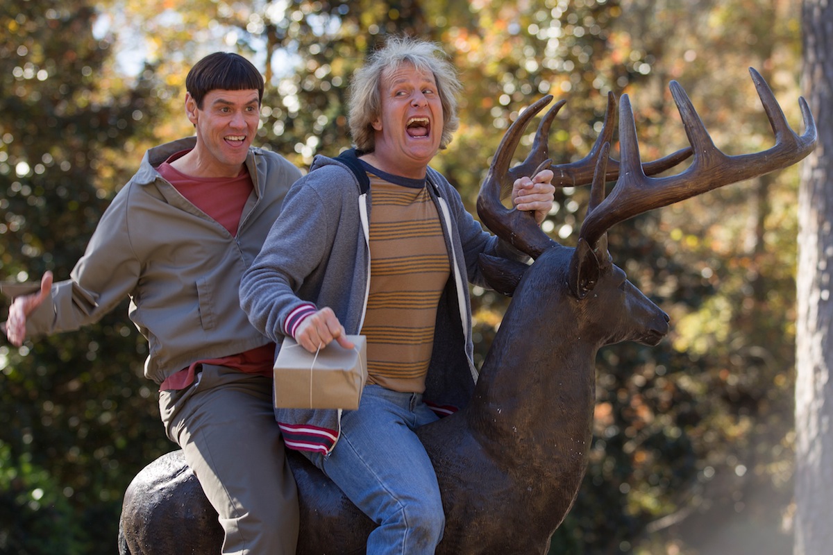 Jim Carrey, left, and Jeff Daniels in a scene from "Dumb and Dumber To." (Hopper Stone—Universal Pictures / AP Images)