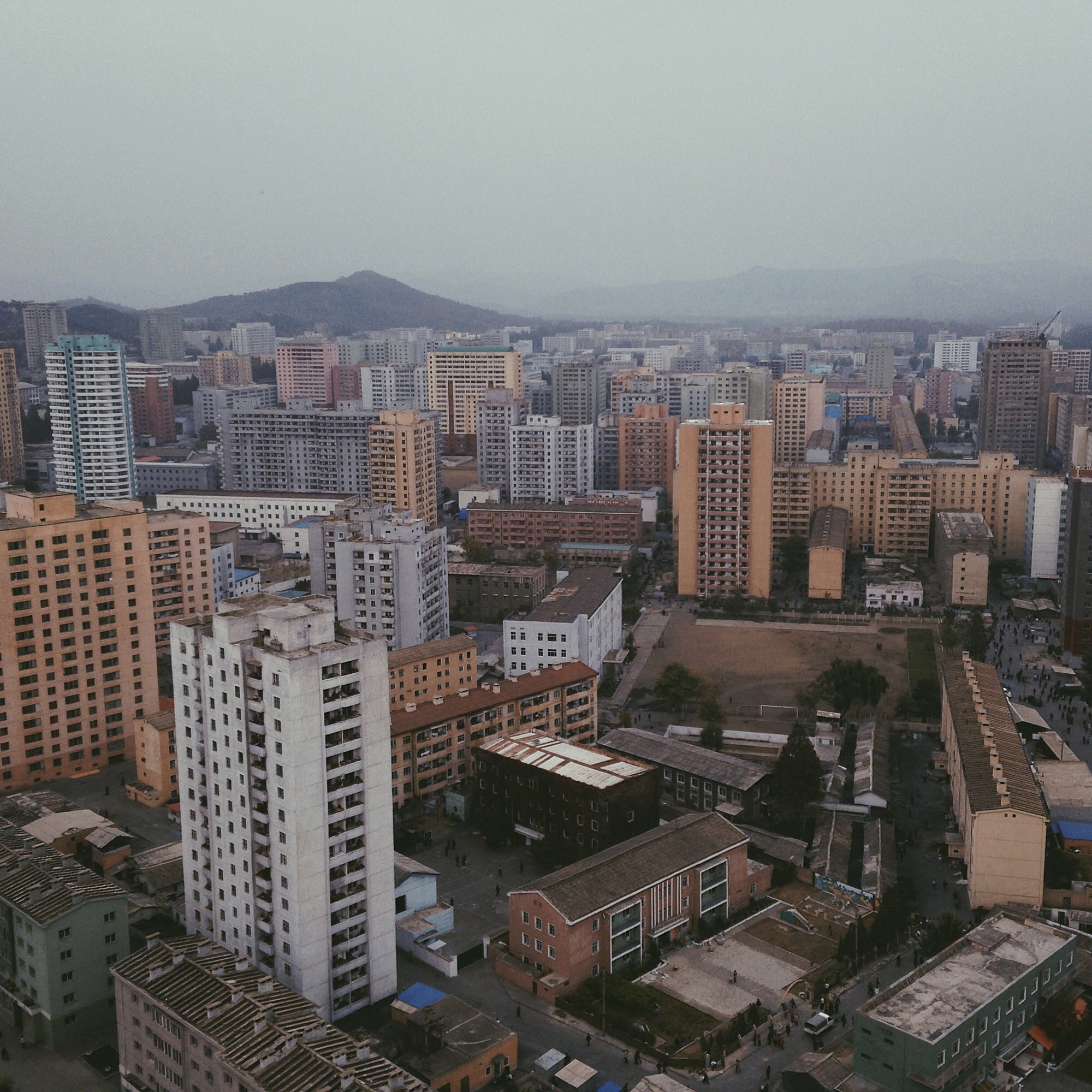 The dusty pastels of Pyongyang.