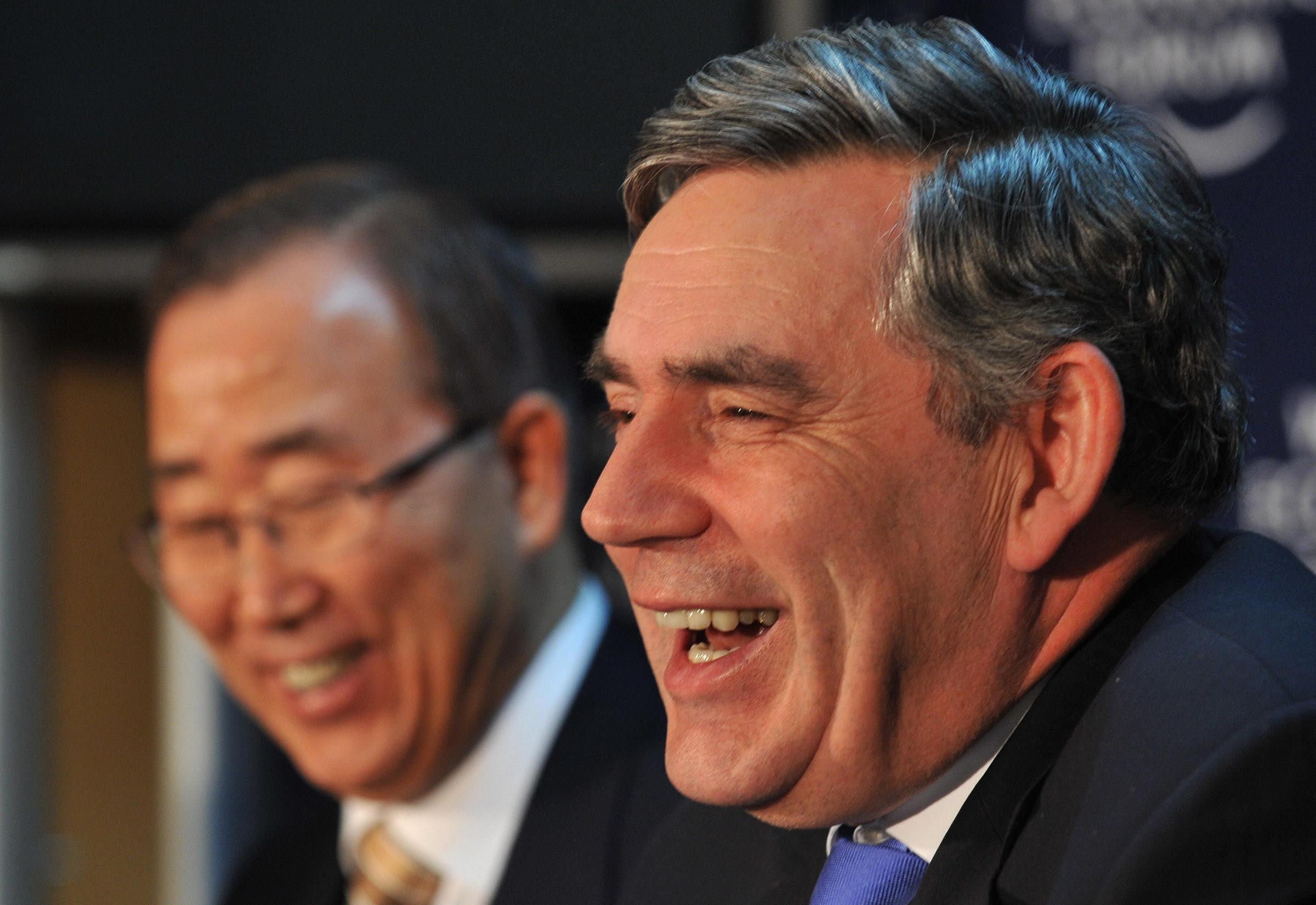 British Prime Minister Gordon Brown (R)