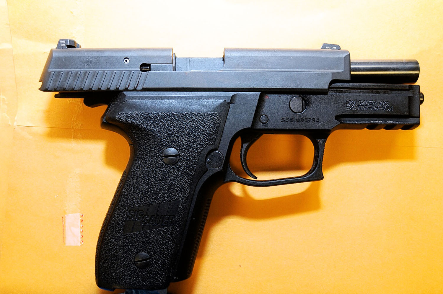 An undated evidence photograph made available by the St. Louis County prosecutors office on Nov. 25, 2014 shows Ferguson police officer Darren Wilson's weapon taken after the shooting of Michael Brown.