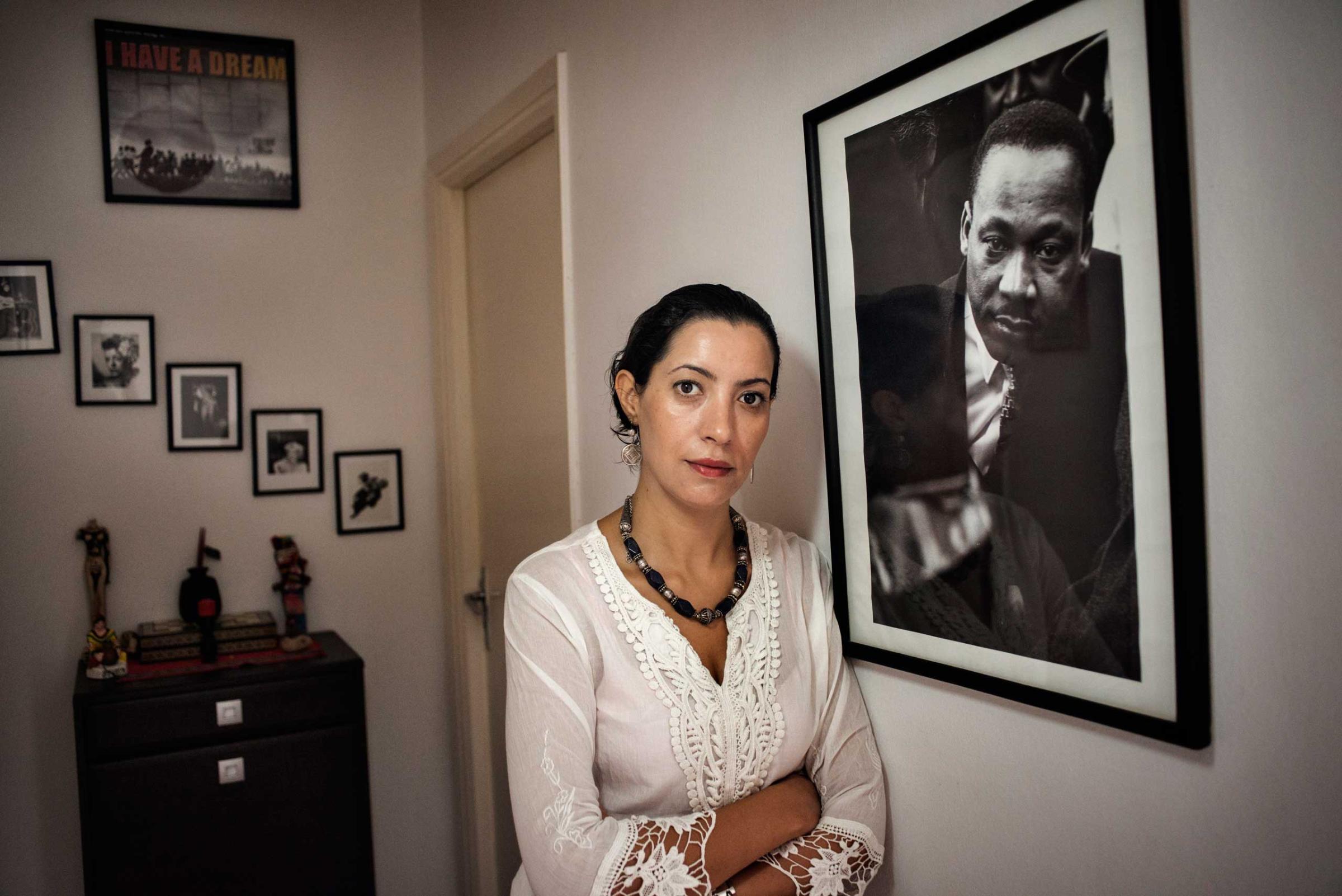 Tunisian woman's right's activist Ikram Ben Said at her home in Tunis, Tunisia on Aug. 18, 2014.