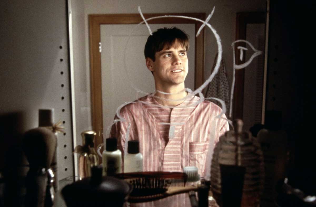 The Truman Show 
                              Carrey plays a man whose entire life is, unbeknownst to him, broadcast around the world.