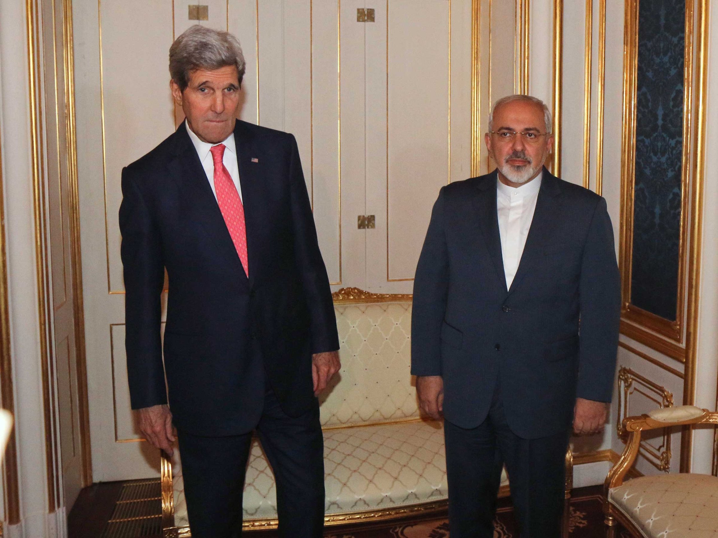 Secretary of State John Kerry and Iranian Foreign Minister Javad Zarif before a meeting in Vienna, Nov. 23, 2014.