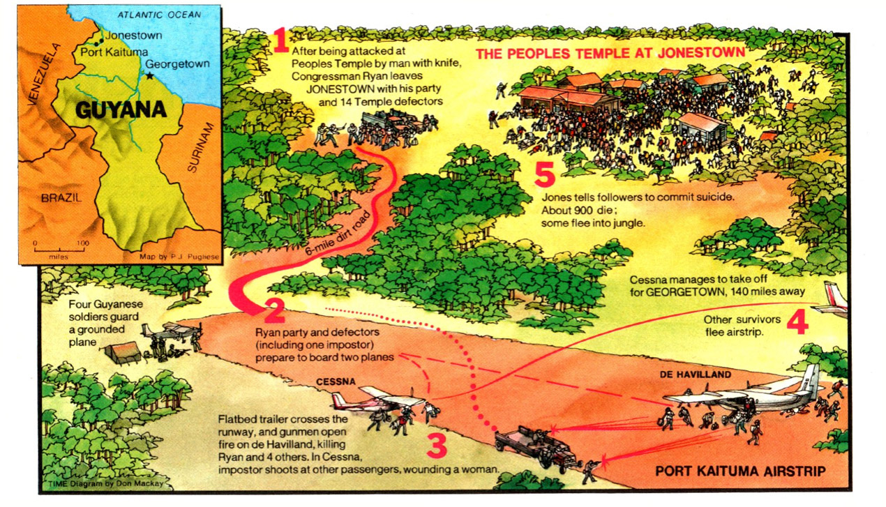 Jonestown Massacre Map