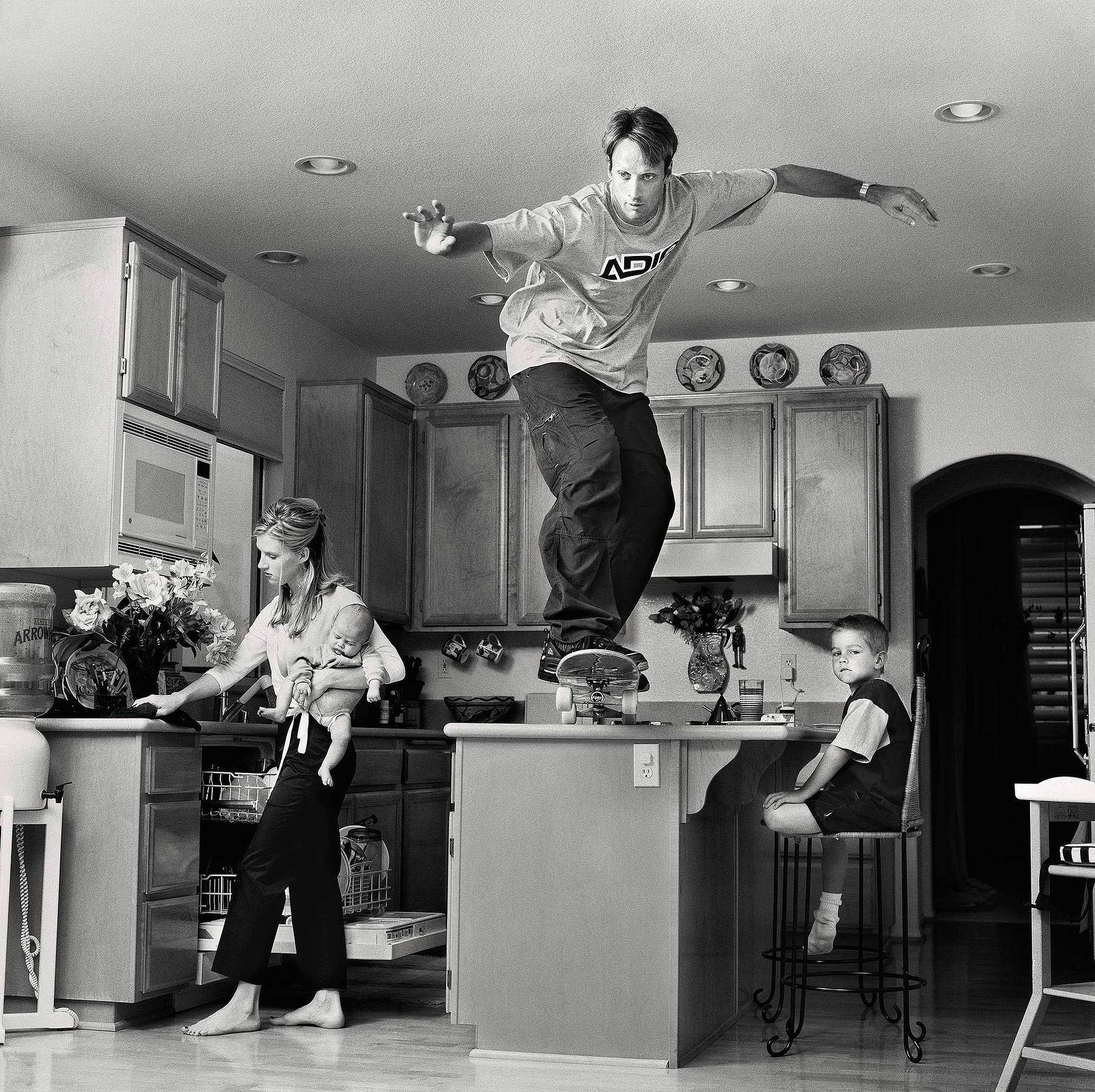 Here, Martin Schoeller talks TIME through a selection of high profile shoots from his new book "Portraits".Tony Hawk. "It was a crazy day. I had another shoot the night before and I had to drive down at 3 or 4 in the morning. We showed up at his house before sunrise. I had thought skaters are always trying to break rules — jumping off cars. Skateboarding has that bad boy connotation. So I thought he’s more of a family man he’s a bit older, but still maybe to take a picture that still shows skateboarding culture in a family setting. And when I came to the house and saw this great kitchen counter, I had this spontaneous idea of him jumping off it.He said 'no!' It was 6.30 in the morning and he didn’t feel like jumping off the counter. But I started talking to his wife. And I said 'you would be in the picture too.' And she basically talked him into it. This one picture was the reason I was offered a contract with the New Yorker."