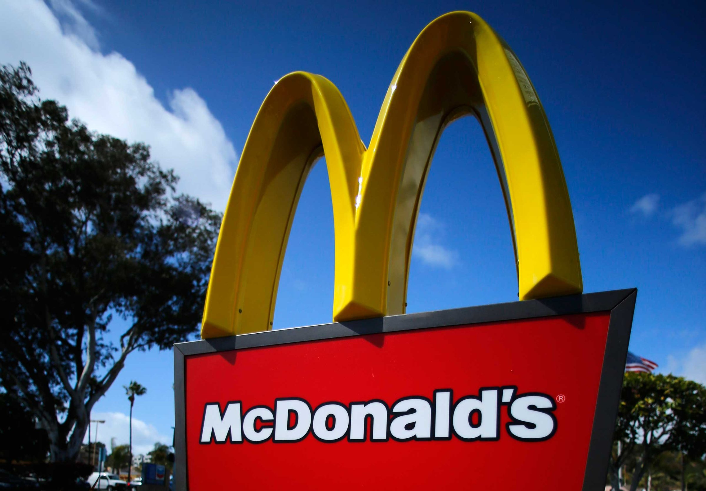 File photo of a McDonald's restaurant sign at a McDonald's restaurant in Del Mar, California