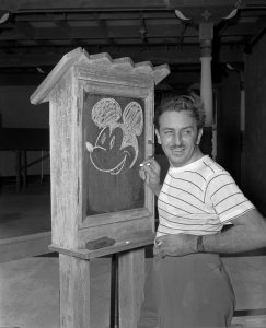Walt Disney, creator of Mickey Mouse, poses at the Pancoast Hotel in Miami on Aug. 13, 1941.