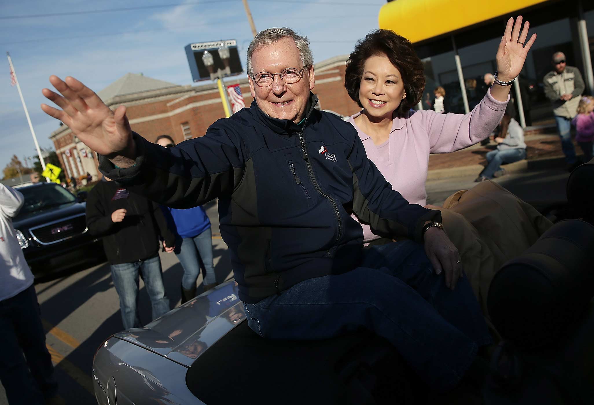 GOP Senate Candidate Mitch McConnell Marches In Veterans Day Parade
