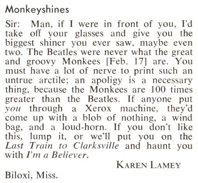 Monkees Letter
