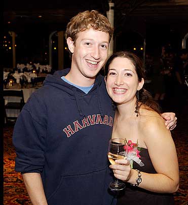 In this 2006 photo, the Facebook founder poses with his older sister Randi, the company's head of consumer marketing and social-good initiatives.