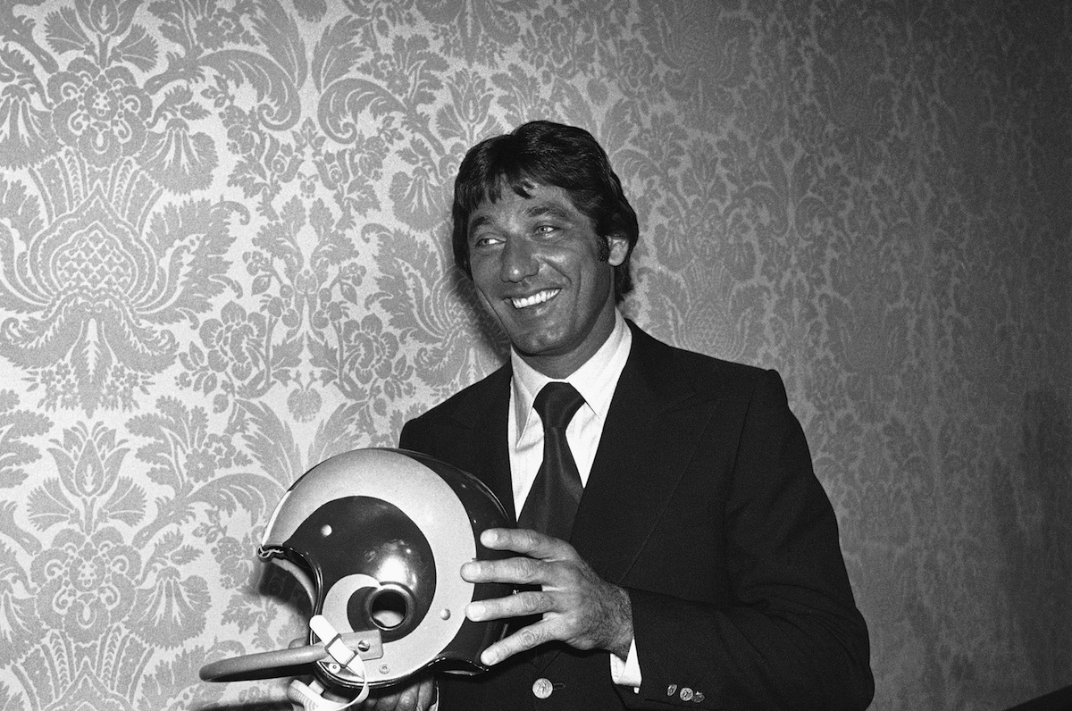 Joe Namath in 1977 By showing pictures of 50 or so men to females in several Ohio shopping malls, Pro Arts Inc. discovered that Pro Quarterback Joe Namath was considered by women the sexiest male of the lot (other high scorers included Robert Redford and Jimmy Carter).  - TIME, July 25, 1977