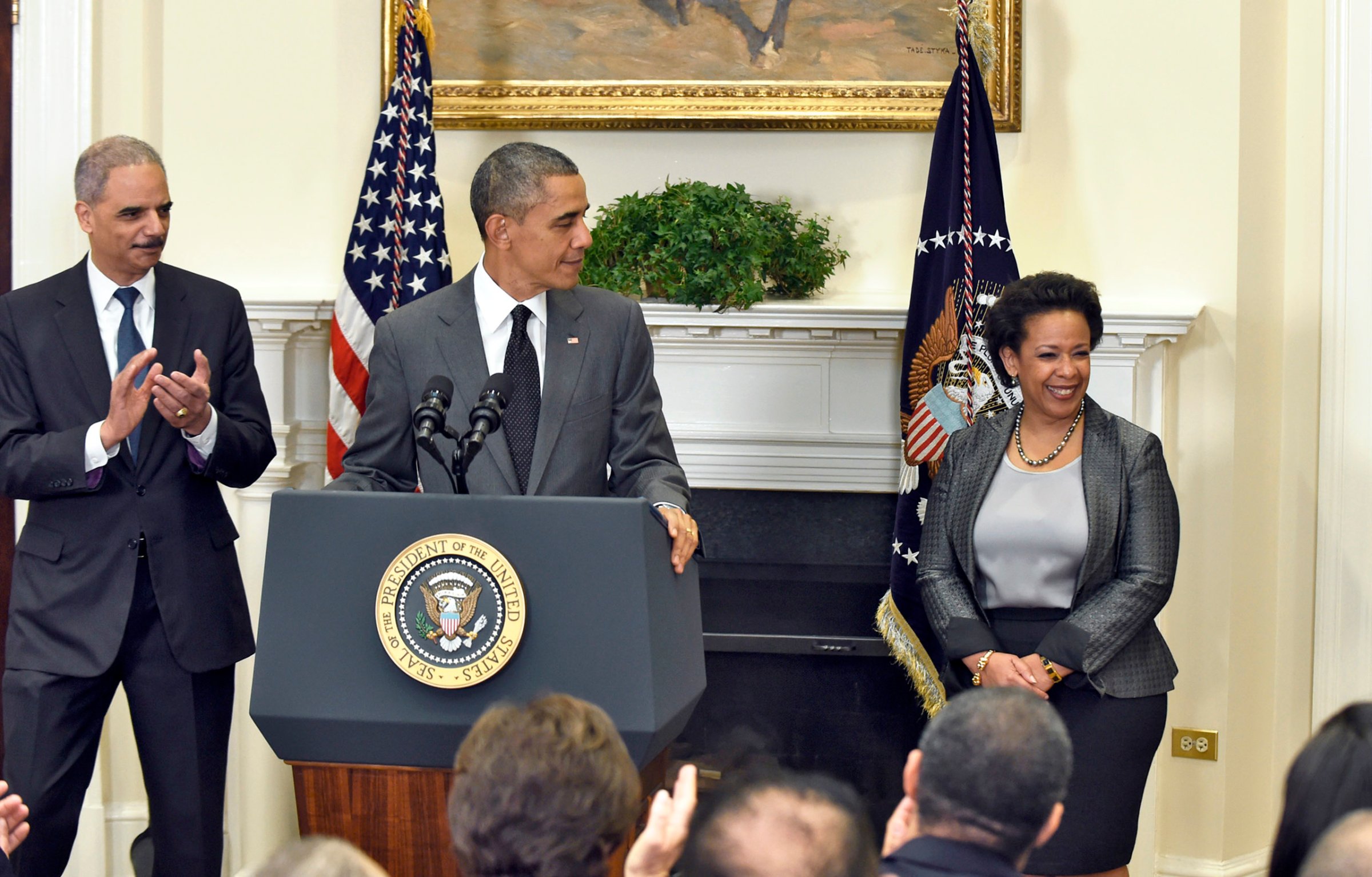 Barack Obama, Loretta Lynch, Eric Holder