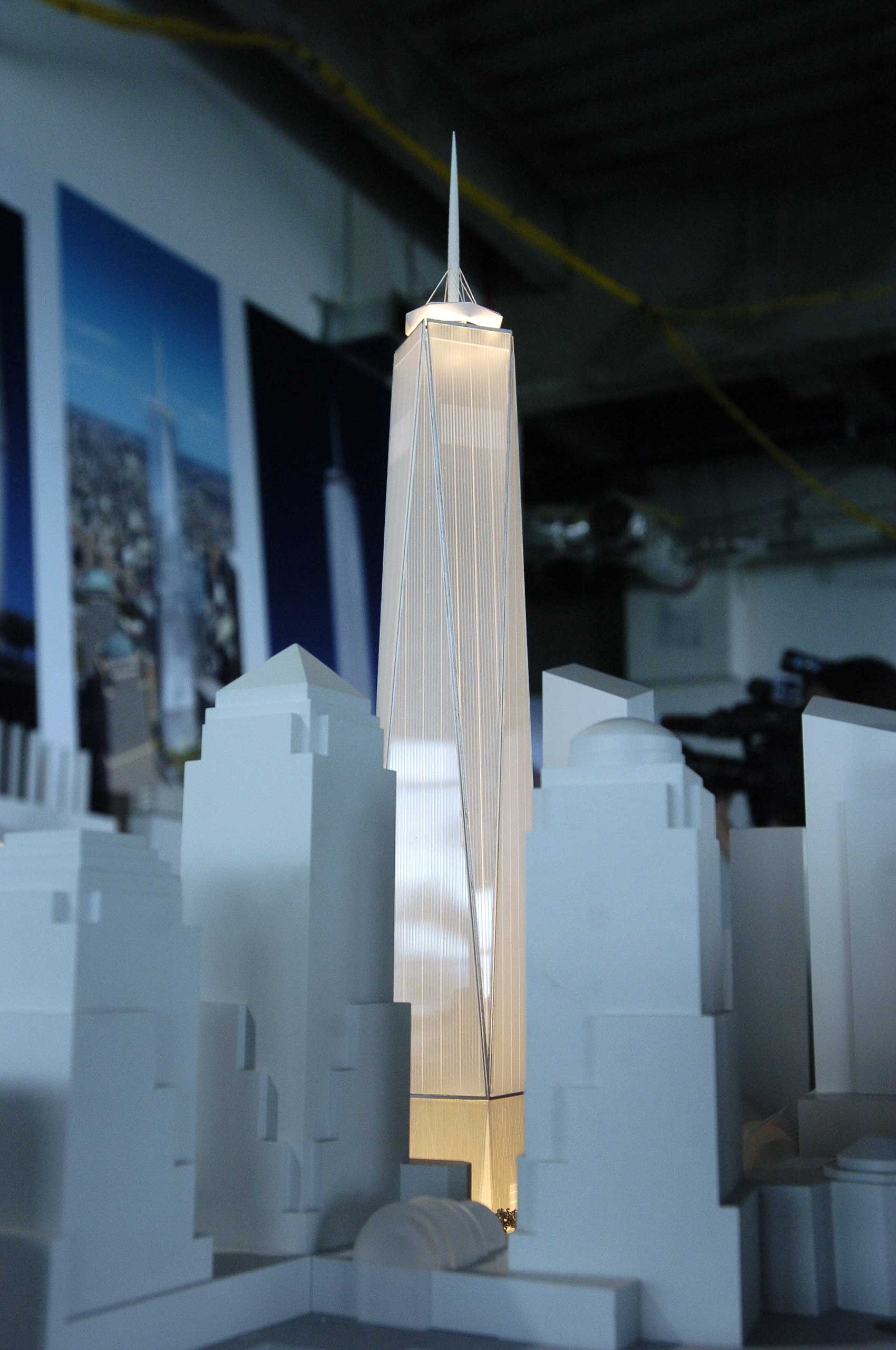 A model of the Freedom Tower, incorporating the newest desig