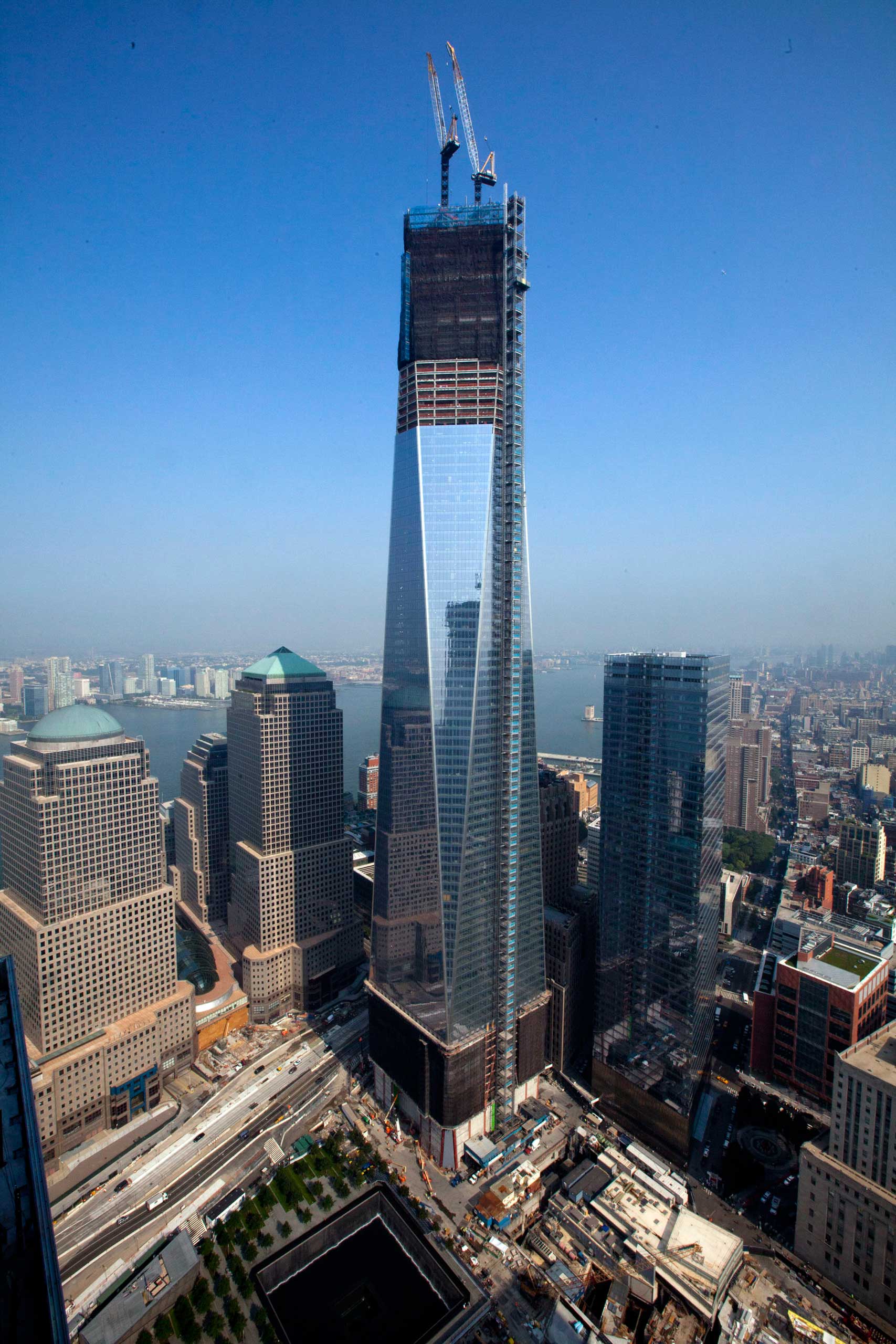 The One World Trade Center building is seen from the 60th floor of 4 World Trade Center in New York on Sept. 7, 2012.