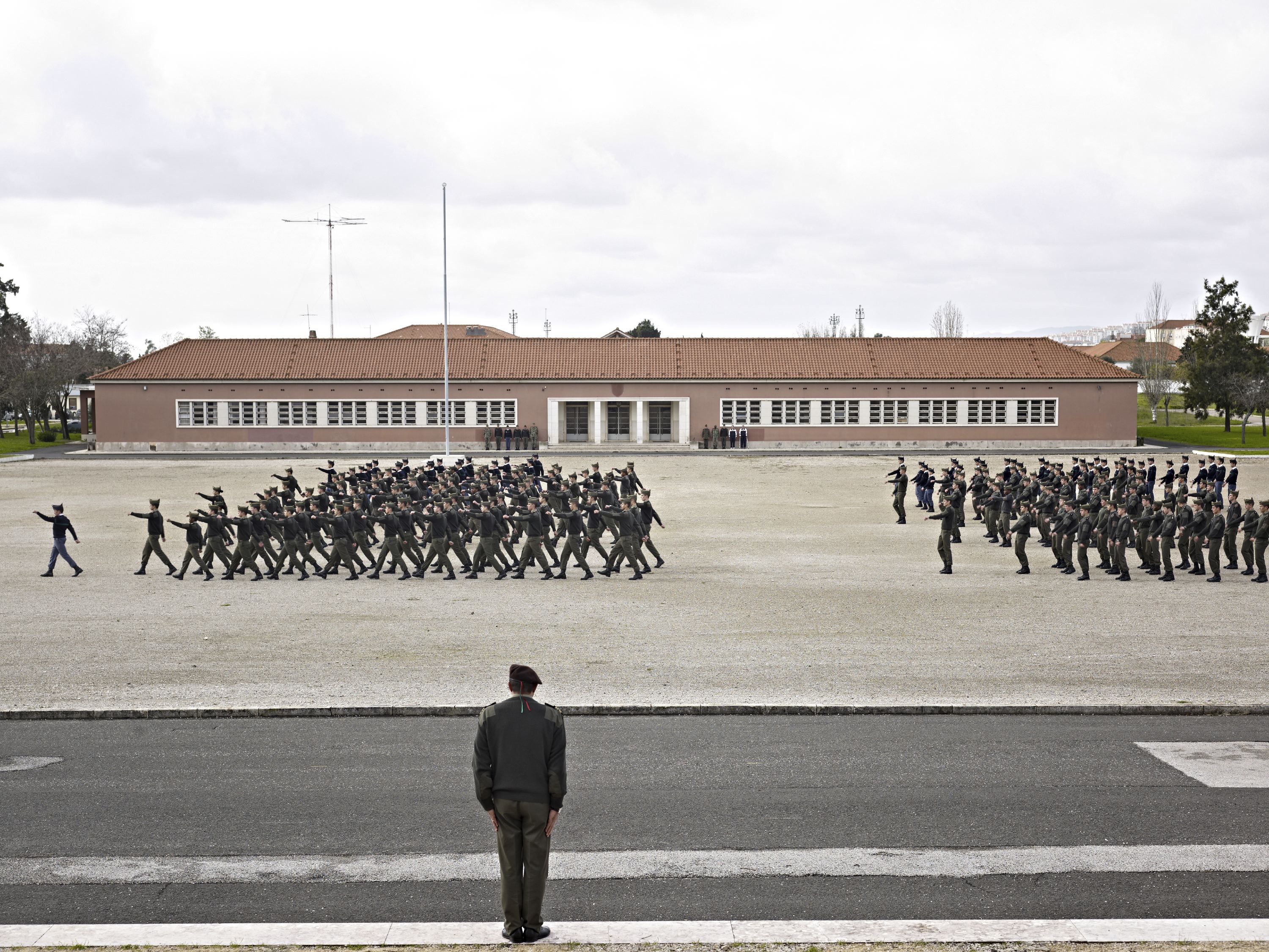 Cadets gathering in the main court of Academia Militar, Lisbon, Portugal,  Dec. 5, 2012.