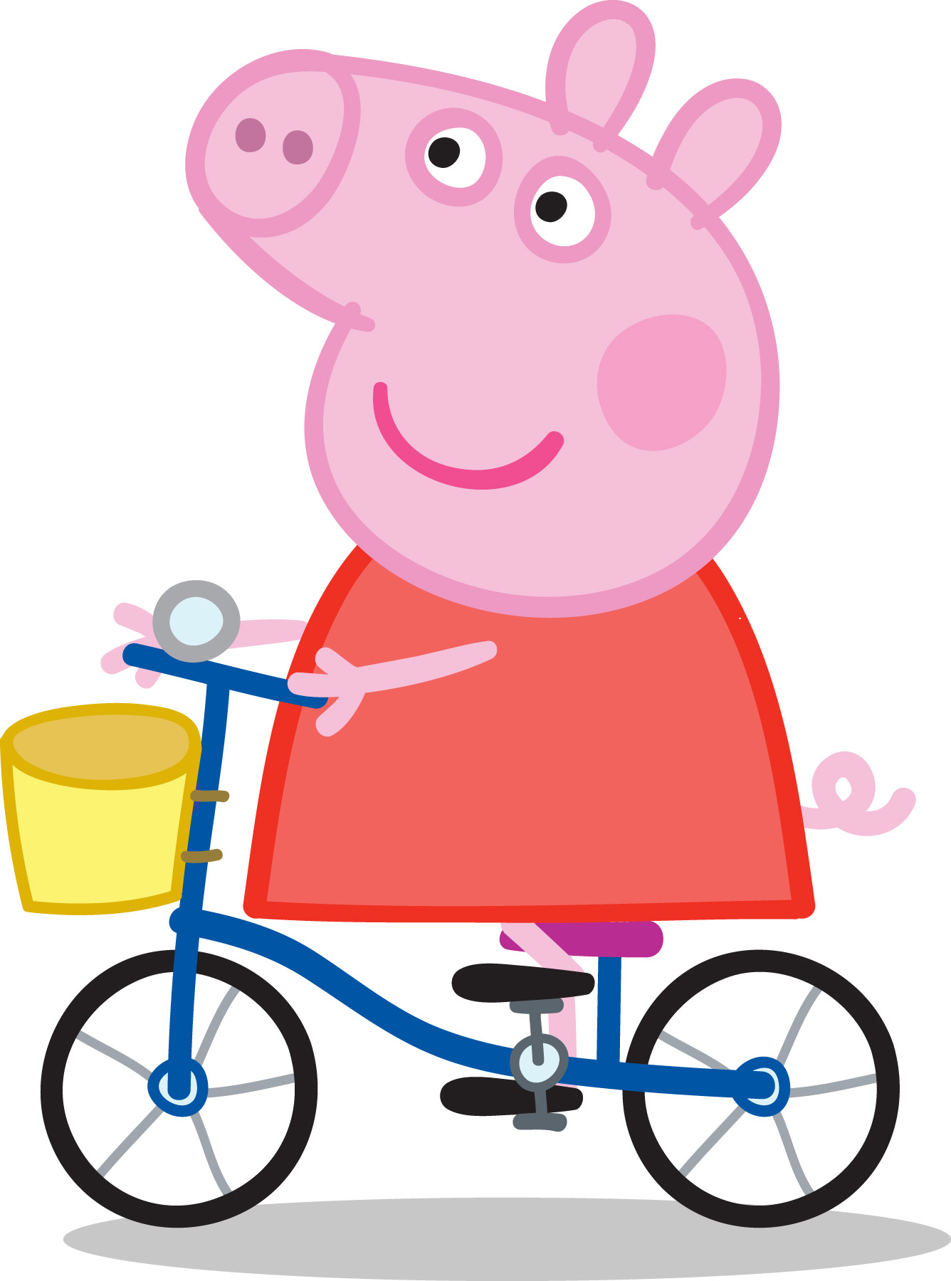 Peppa Pig rides her bicyle in a scene from one of the "Tickle U" series of cartoons.