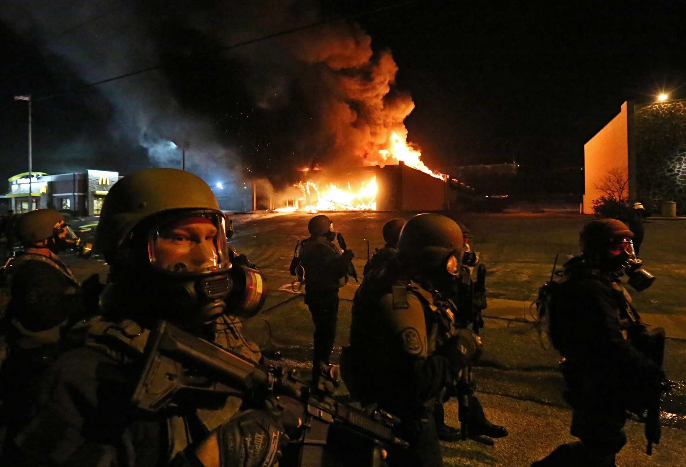 Embedded with Ferguson police during protest