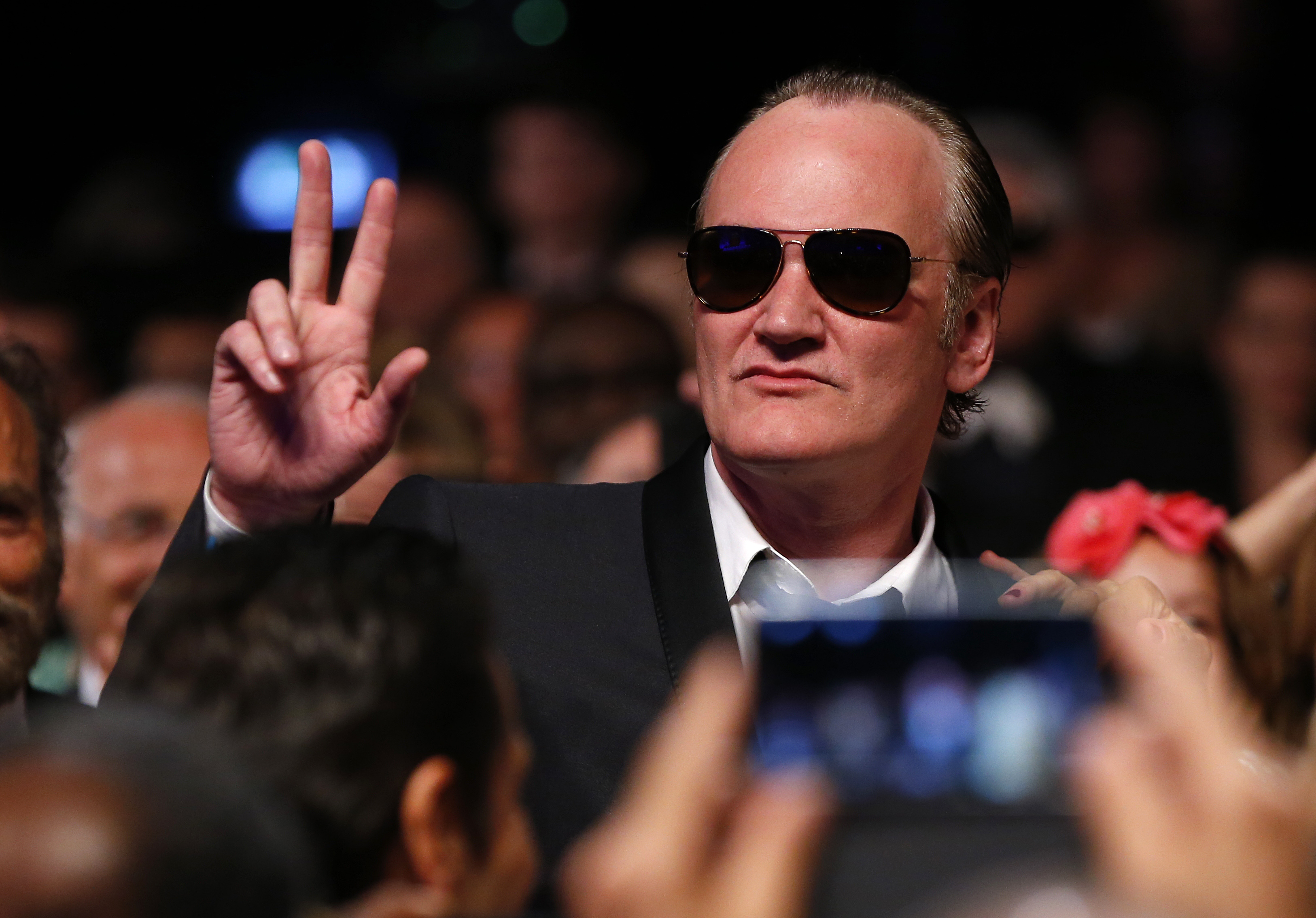 Director Quentin Tarantino reacts as he arrives to attend the closing ceremony of the 67th Cannes Film Festival in Cannes May 24, 2014. (Yves Herman—Reuters)