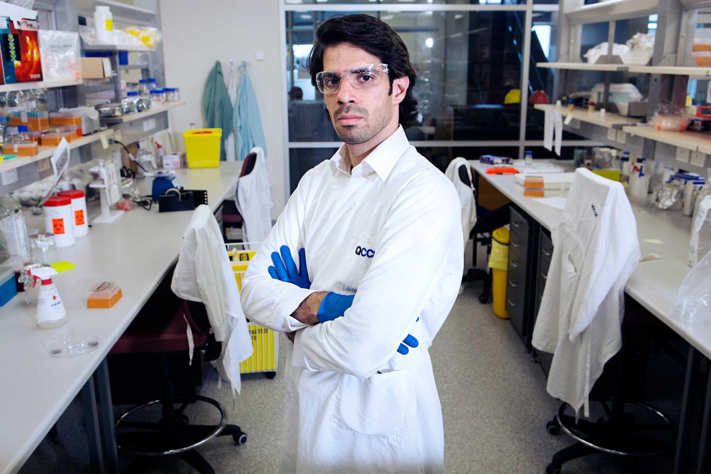 Hosam Mamoon Zowawi  in his laboratory at the UQCCR Centre for Clinical Research.