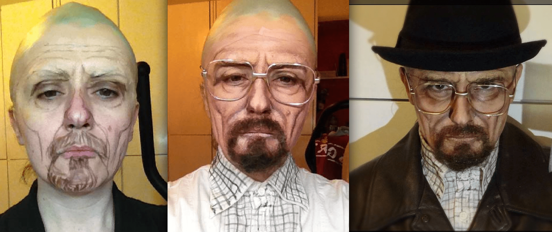 Lucia Pittalis as Bryan Cranston's character Walter White in Breaking Bad