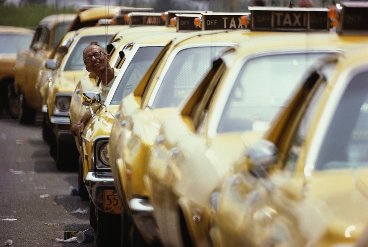 Yellow cabs waiting in line at LaGuardia Airport, New York City, in March of 1974 (Michael Brennan—Getty Images)